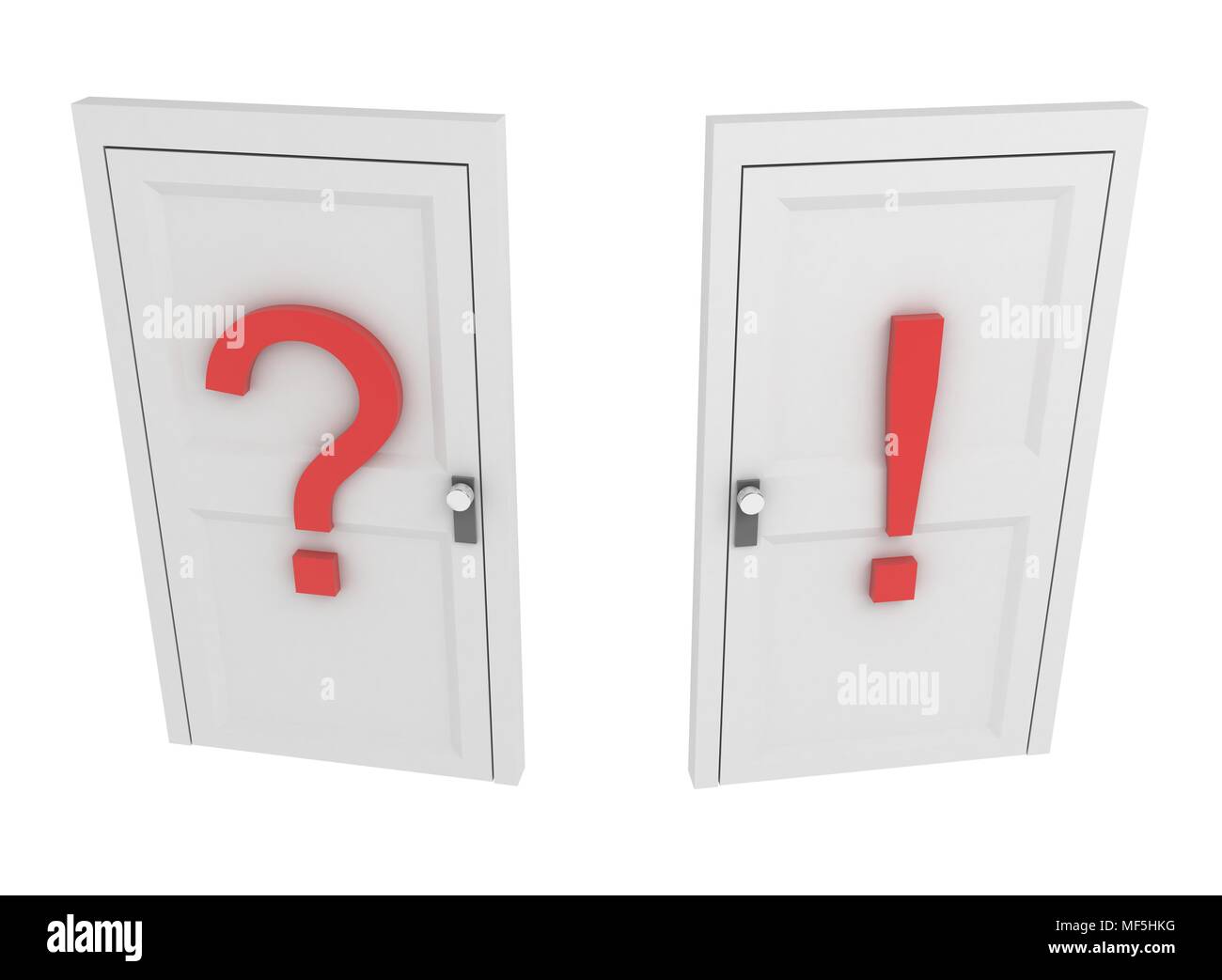 Question Door, over white, isolated Stock Photo Alamy
