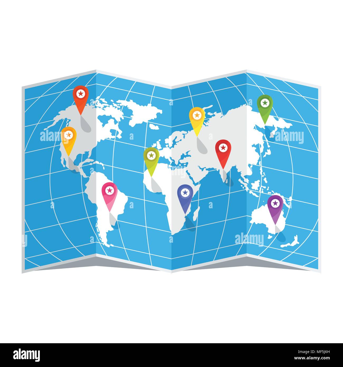 world map with pins Stock Vector Image & Art Alamy