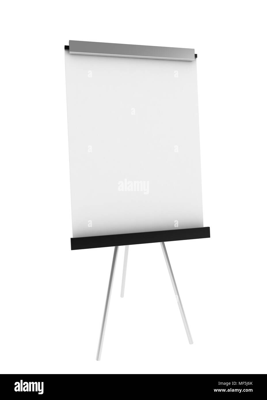 A clean 3d whiteboard, over white, isolated Stock Photo