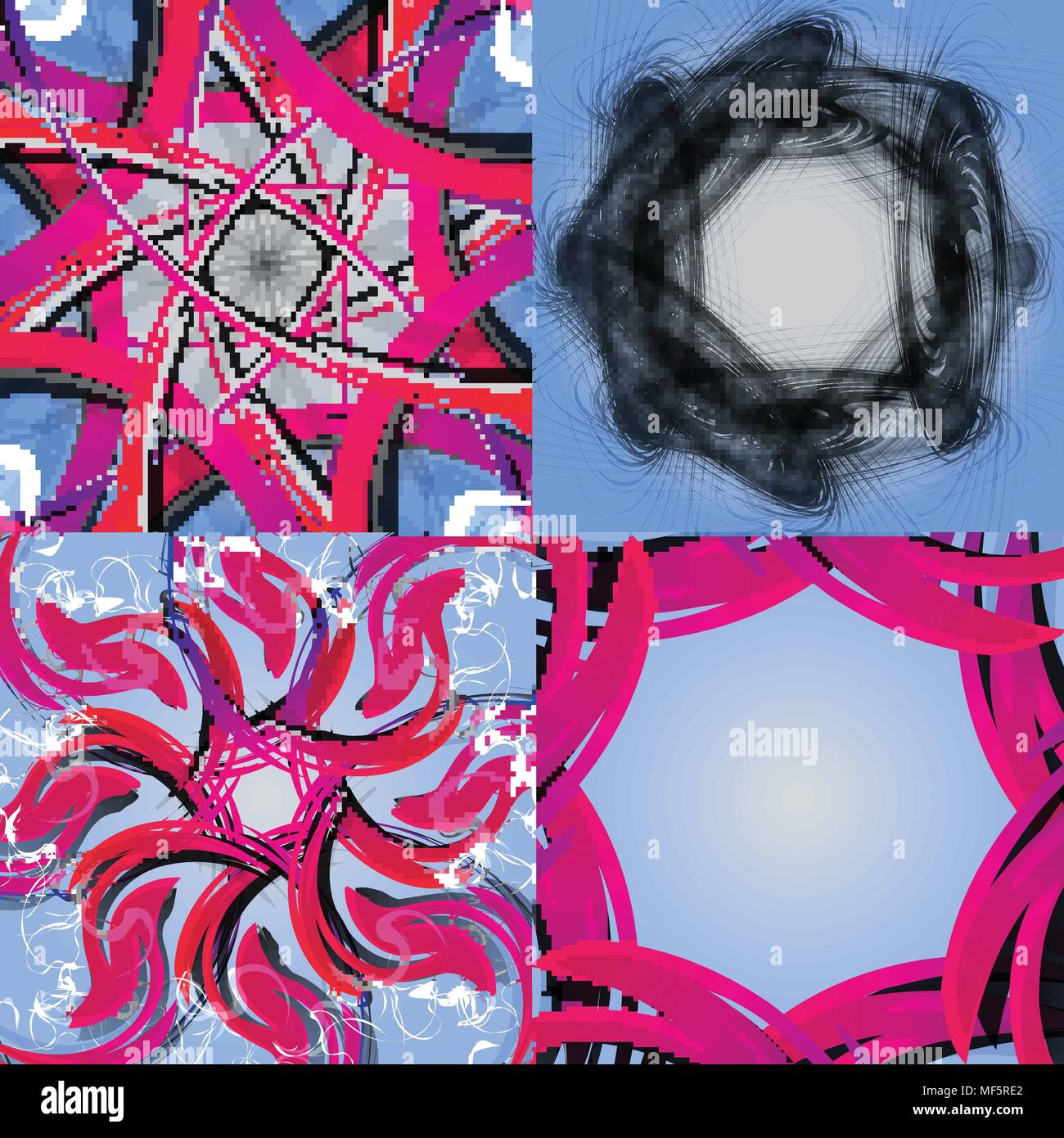 Set of abstract rainbow colored backgrounds with swirl. Vector ...