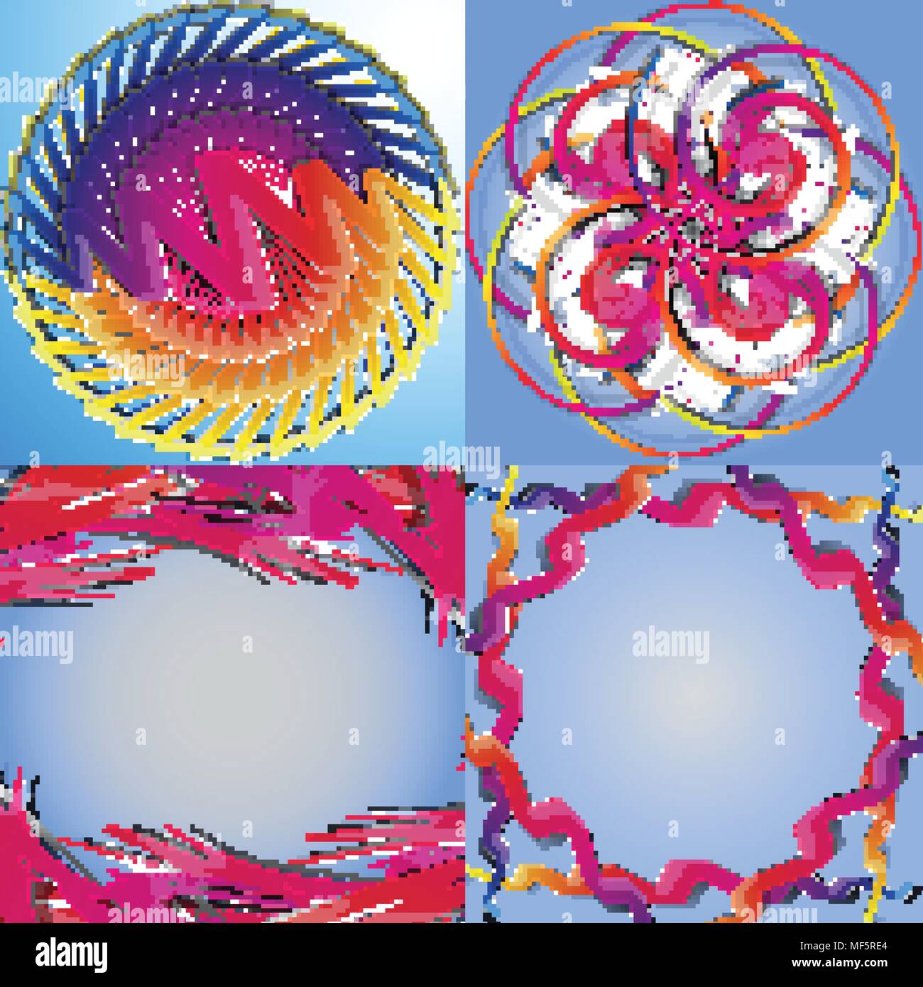 Set of abstract rainbow colored backgrounds with swirl. Vector ...