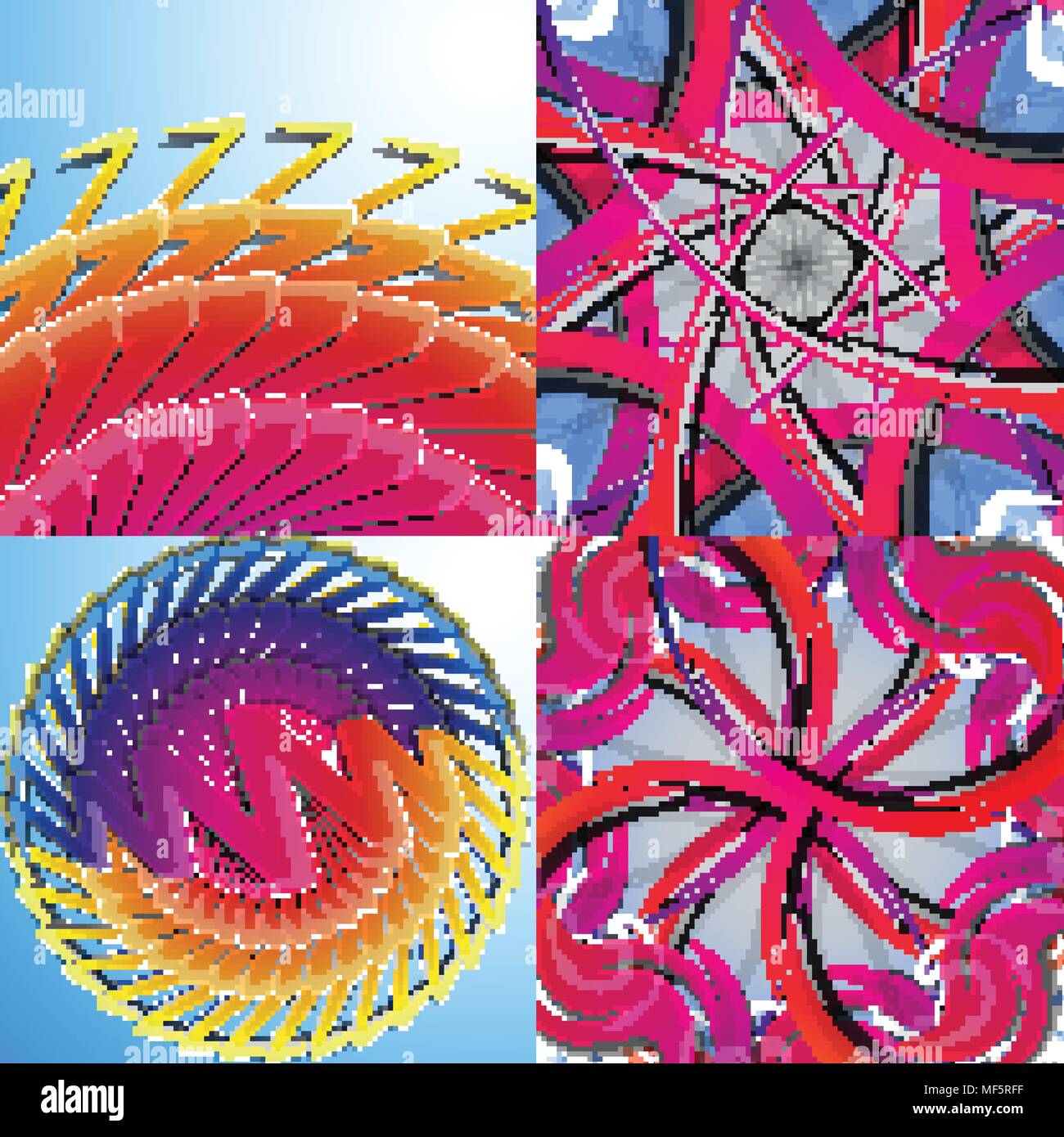 Set of abstract rainbow colored backgrounds with swirl. Vector ...
