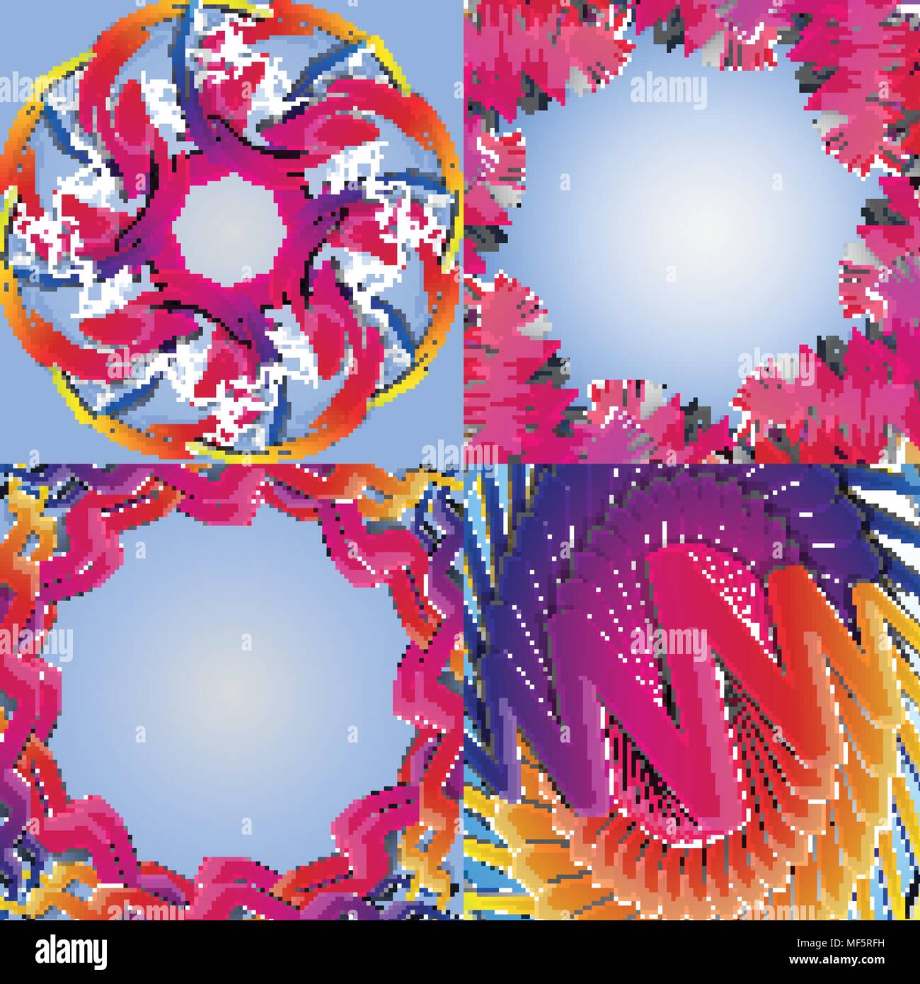 Set of abstract rainbow colored backgrounds with swirl. Vector ...