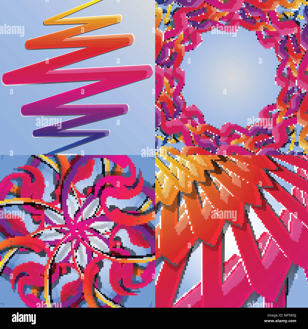 Set of abstract rainbow colored backgrounds with swirl. Vector ...