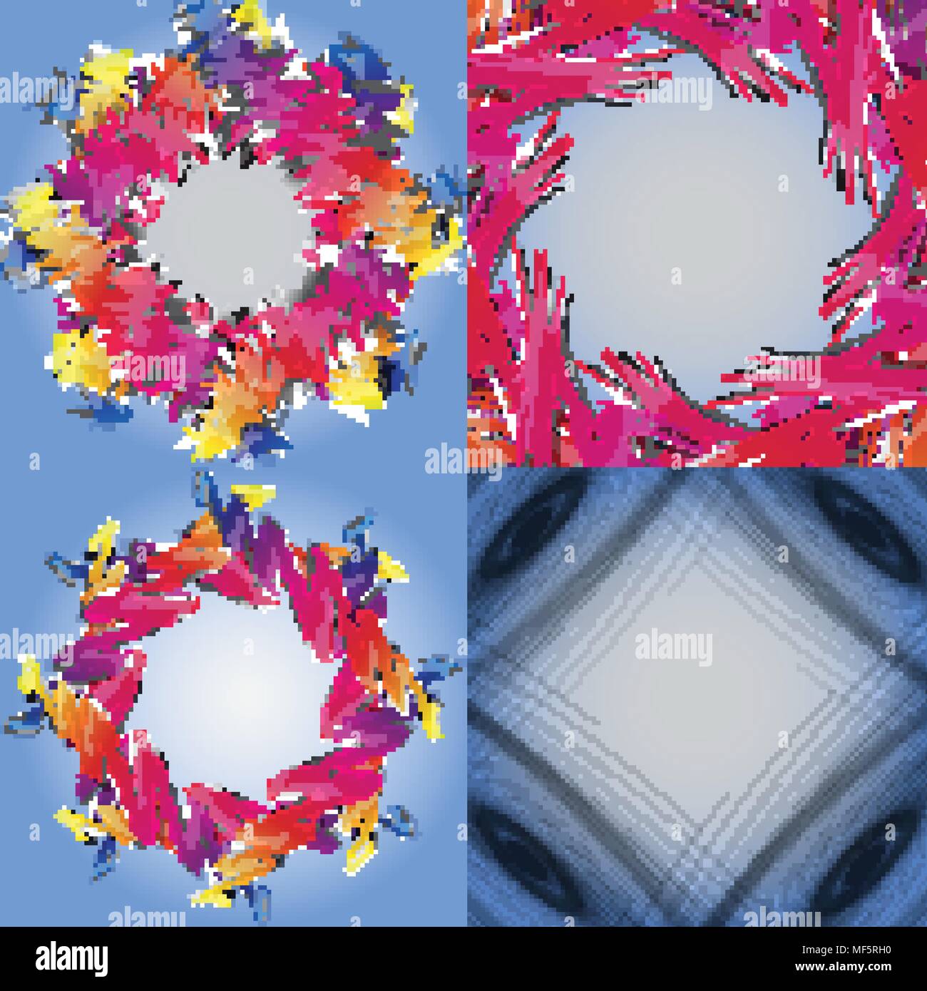 Set of abstract rainbow colored backgrounds with swirl. Vector ...