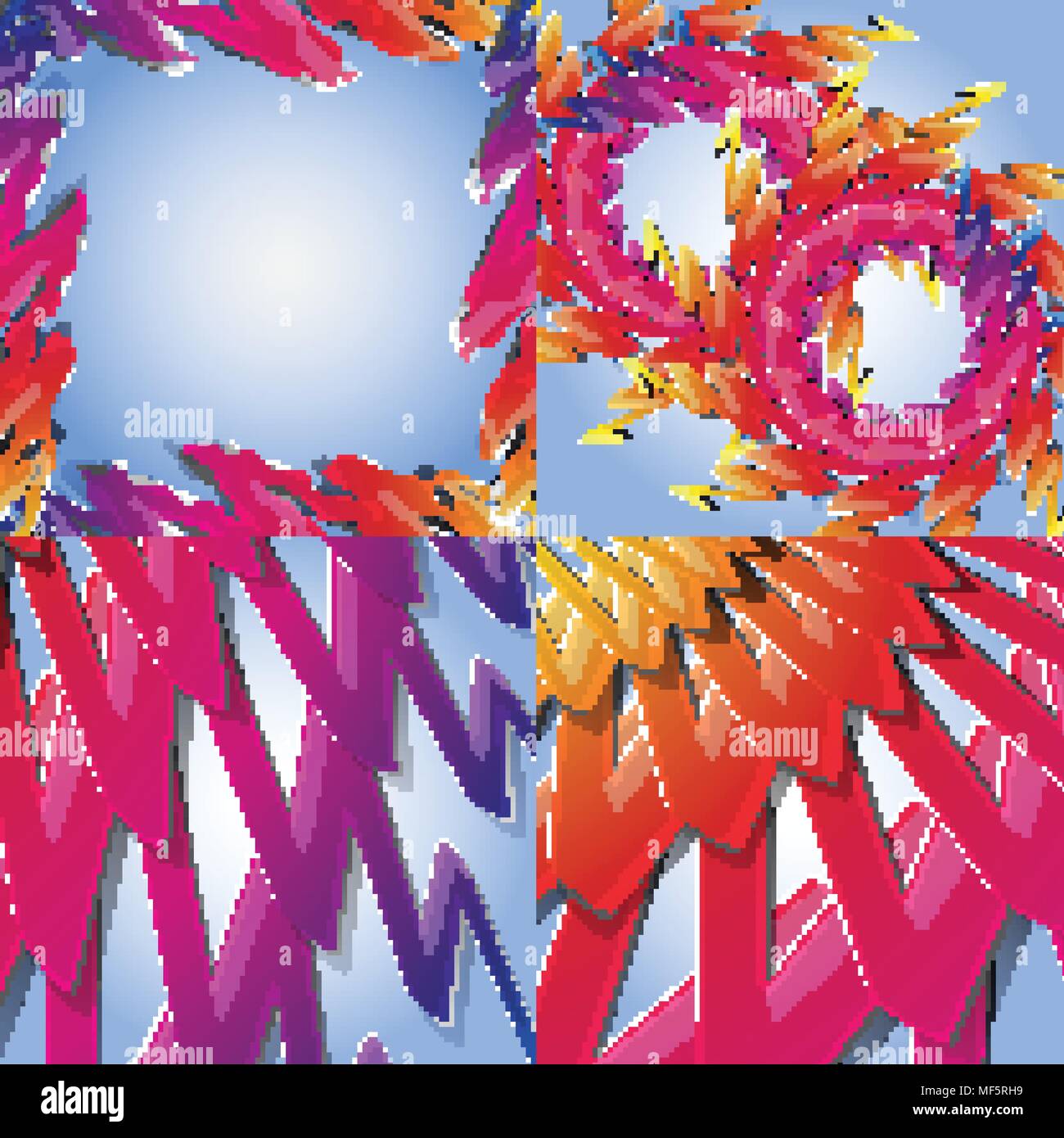 Set of abstract rainbow colored backgrounds with swirl. Vector ...