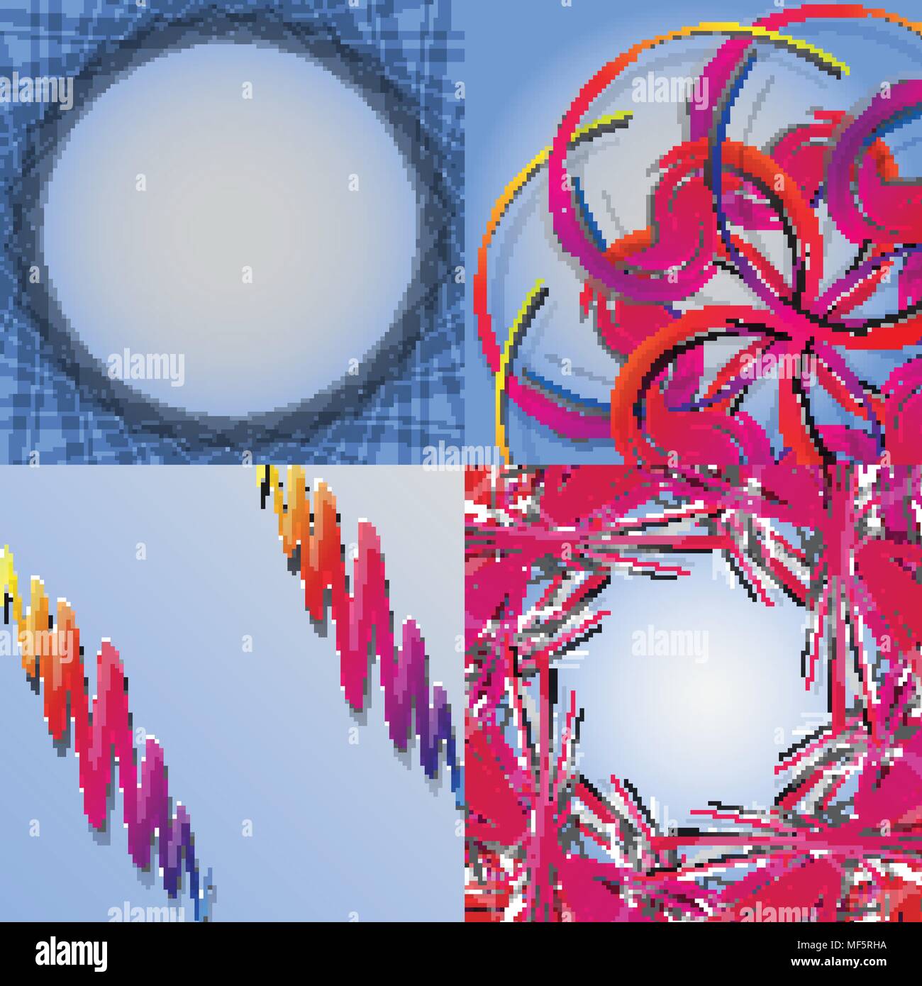 Set of abstract rainbow colored backgrounds with swirl. Vector ...