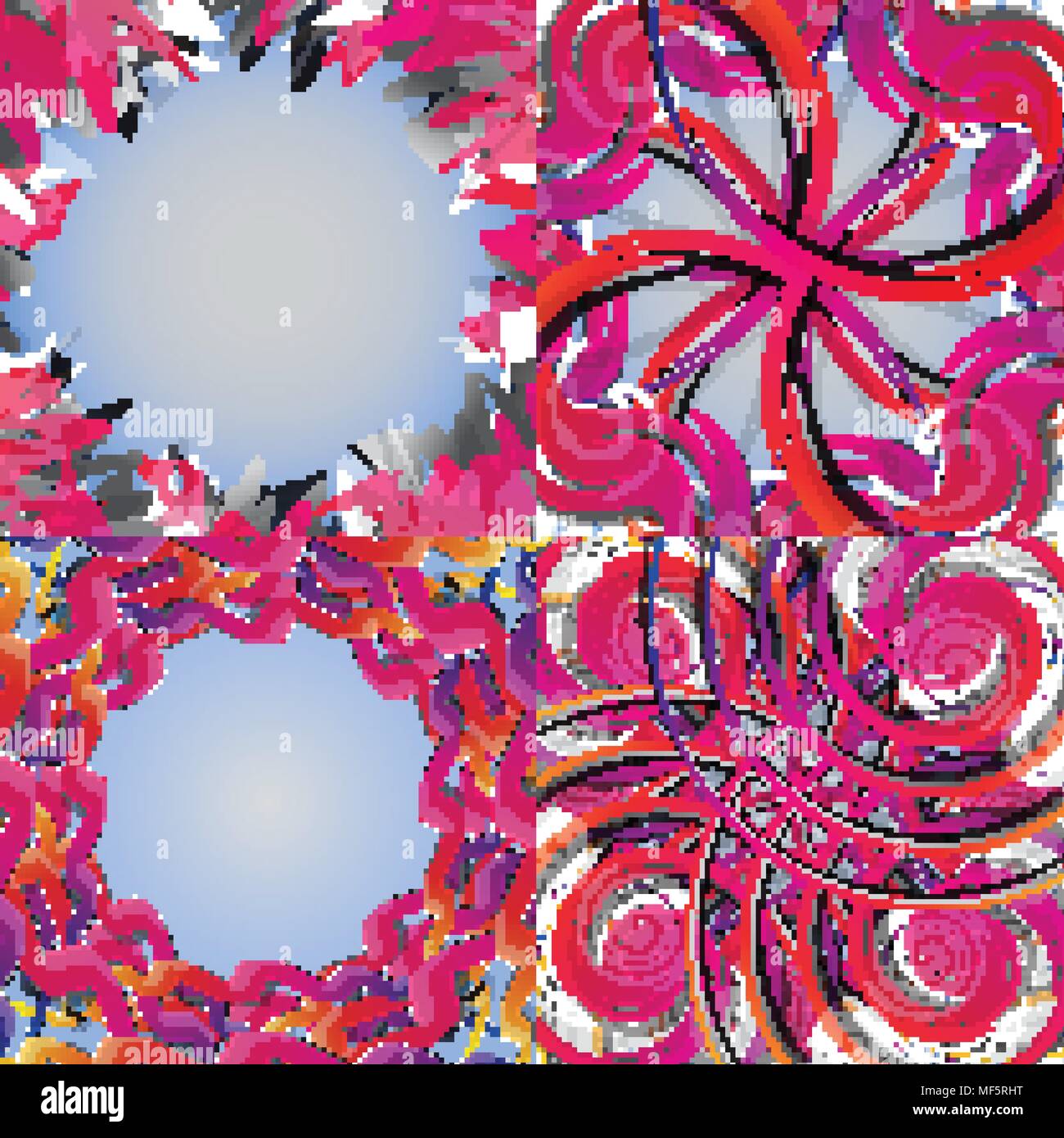 Set of abstract rainbow colored backgrounds with swirl. Vector ...