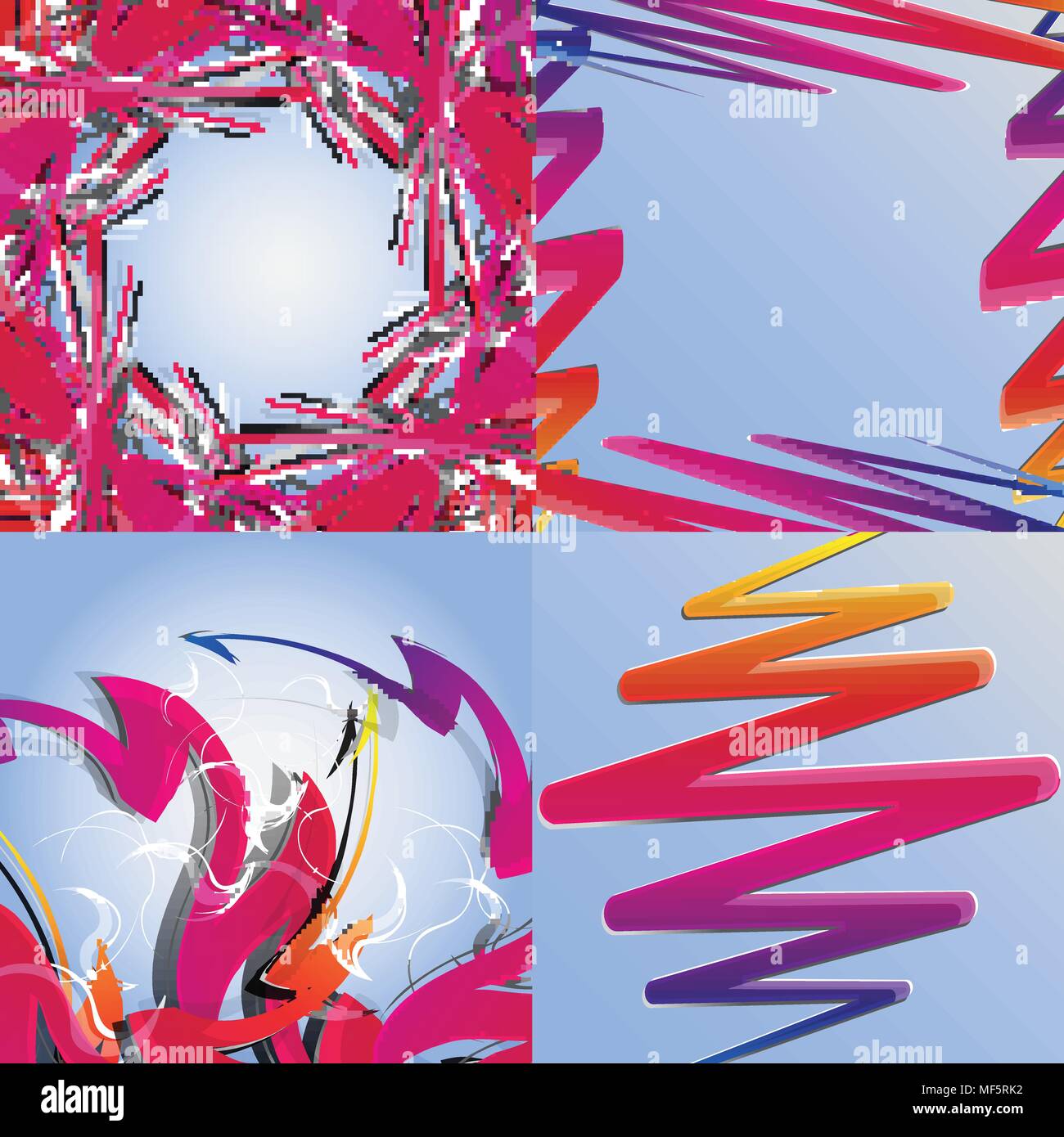 Set of abstract rainbow colored backgrounds with swirl. Vector ...