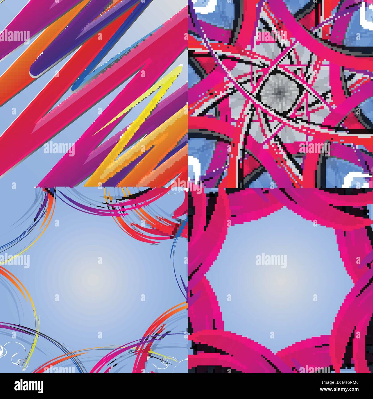 Set of abstract rainbow colored backgrounds with swirl. Vector ...