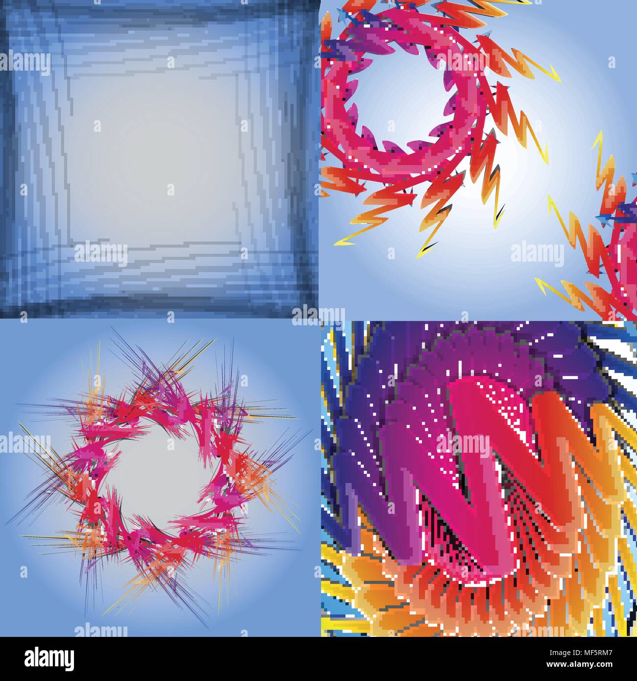 Set of abstract rainbow colored backgrounds with swirl. Vector ...