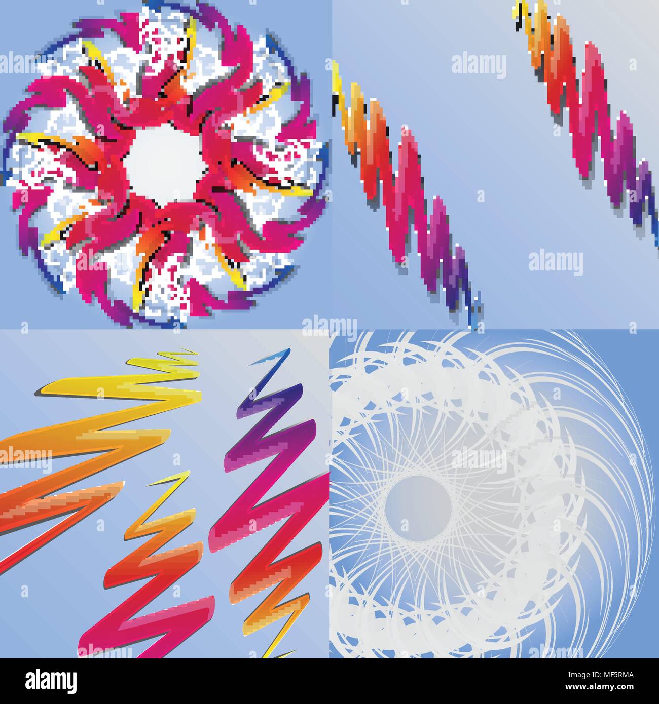 Set of abstract rainbow colored backgrounds with swirl. Vector ...