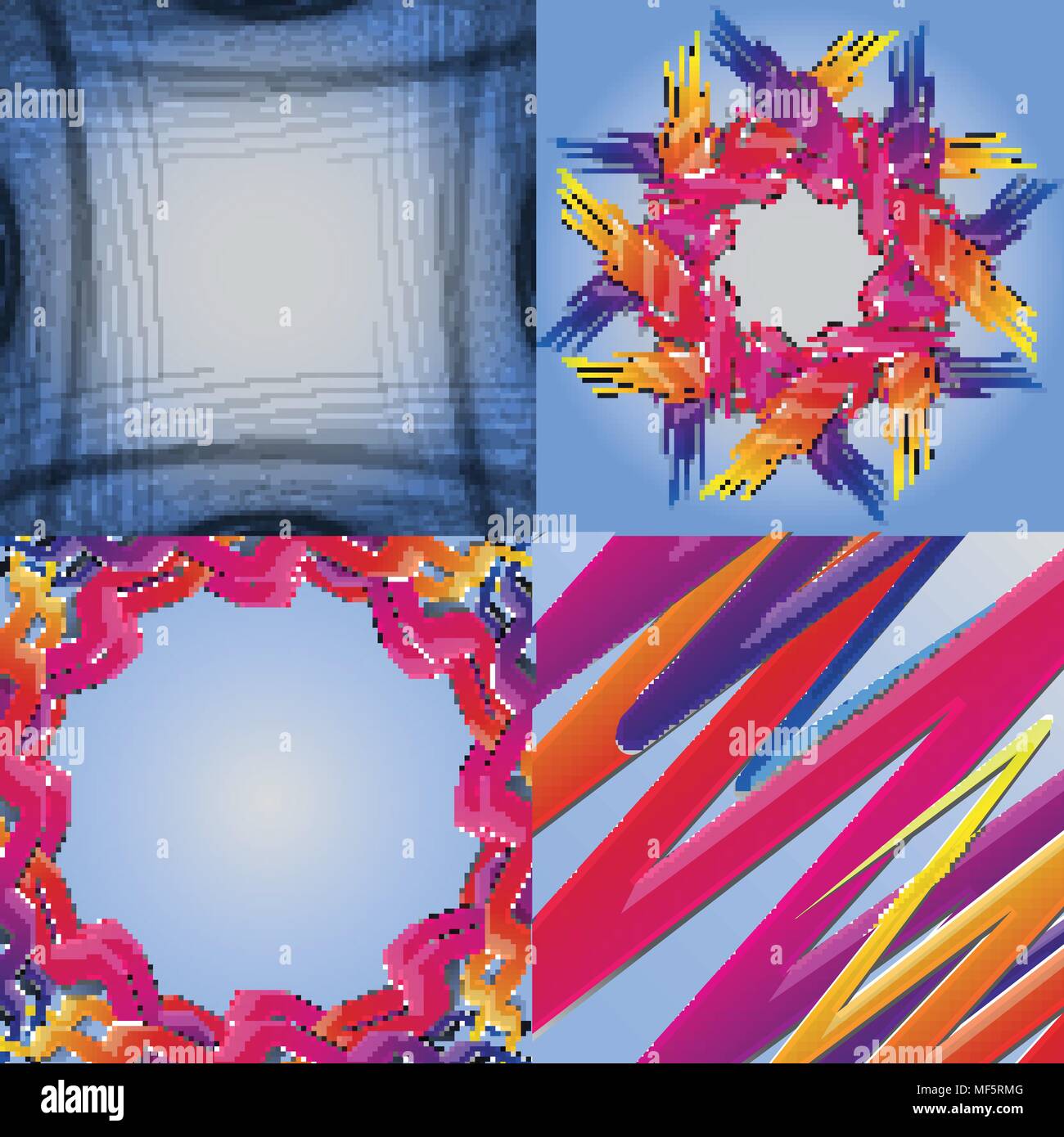 Set of abstract rainbow colored backgrounds with swirl. Vector ...