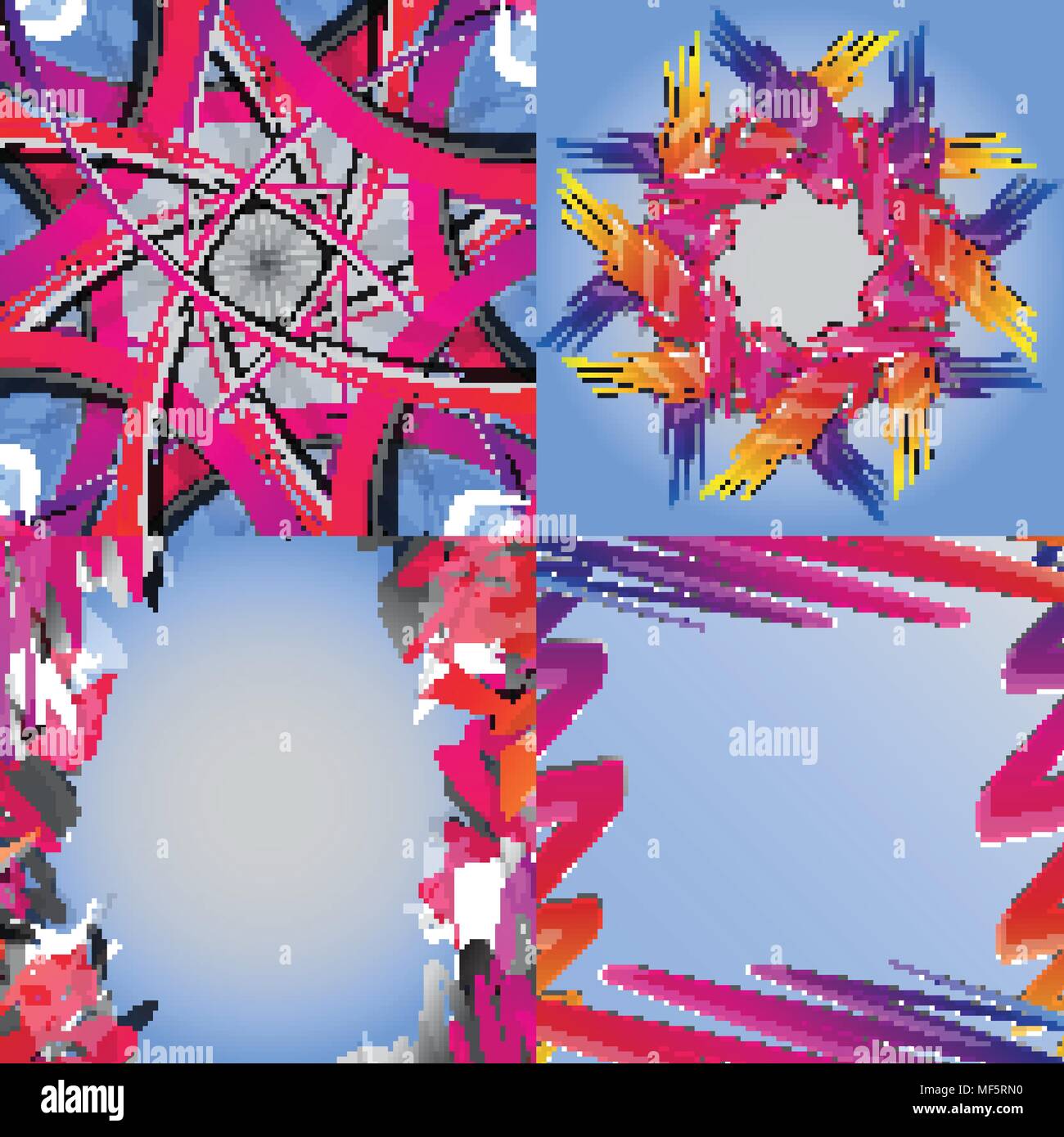 Set of abstract rainbow colored backgrounds with swirl. Vector ...