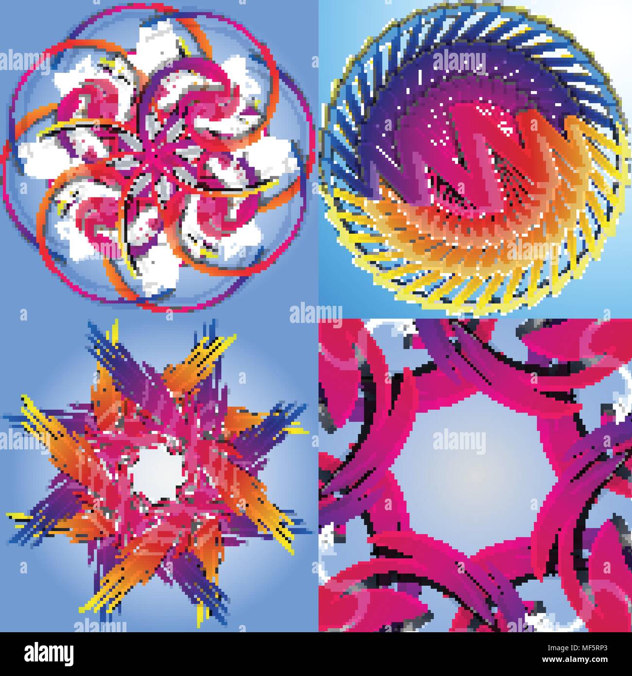 Set of abstract rainbow colored backgrounds with swirl. Vector ...