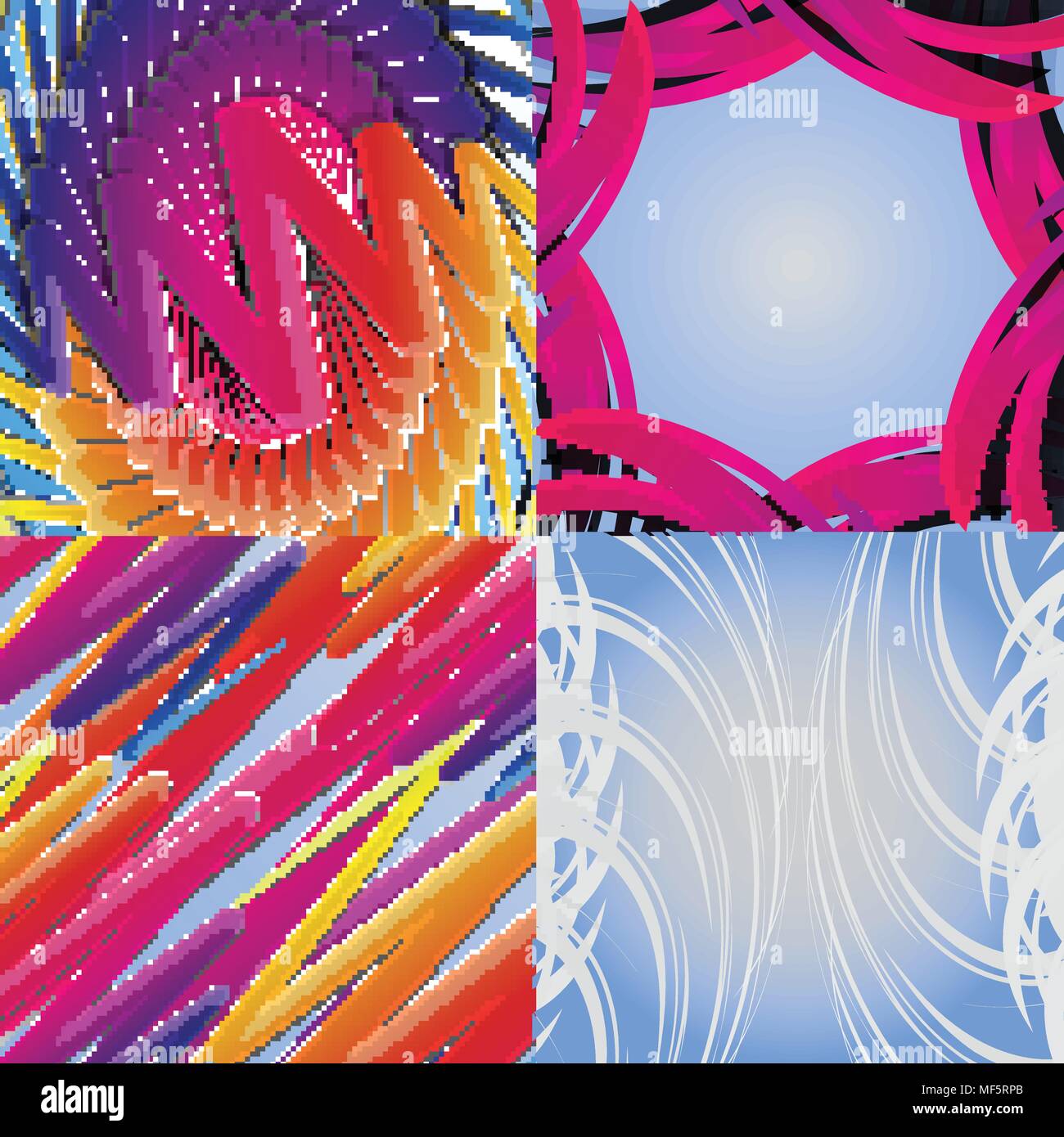 Set of abstract rainbow colored backgrounds with swirl. Vector ...