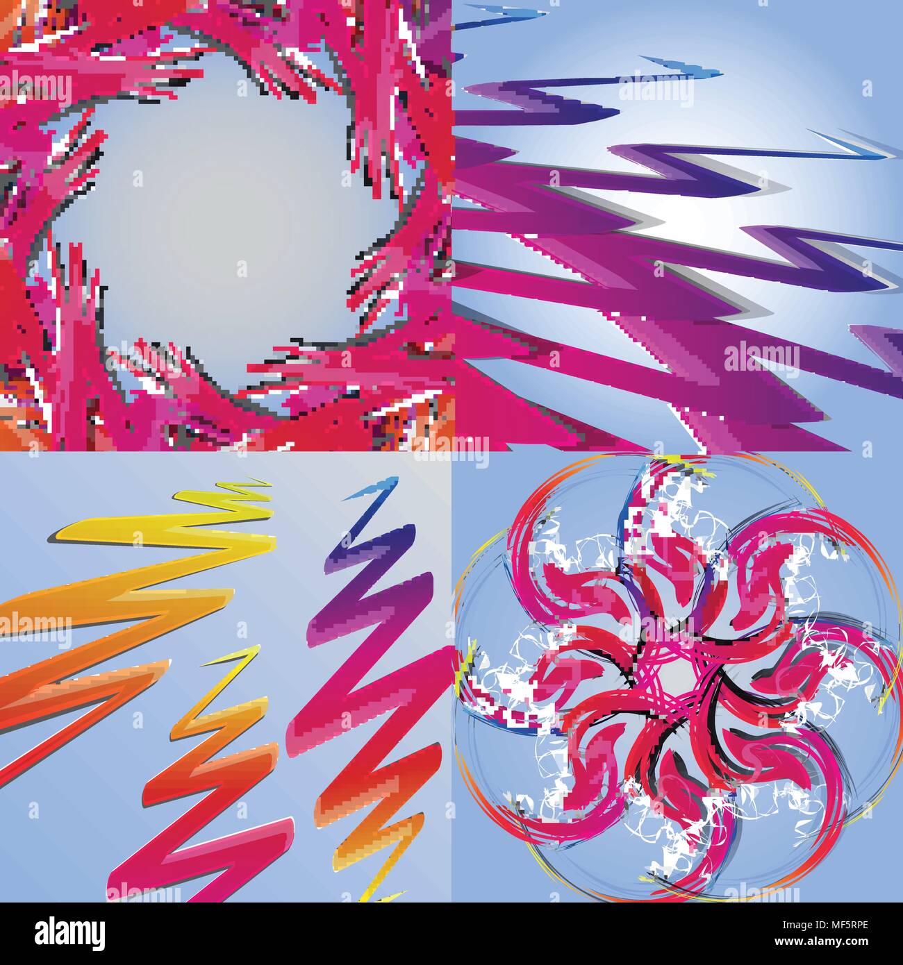 Set of abstract rainbow colored backgrounds with swirl. Vector ...