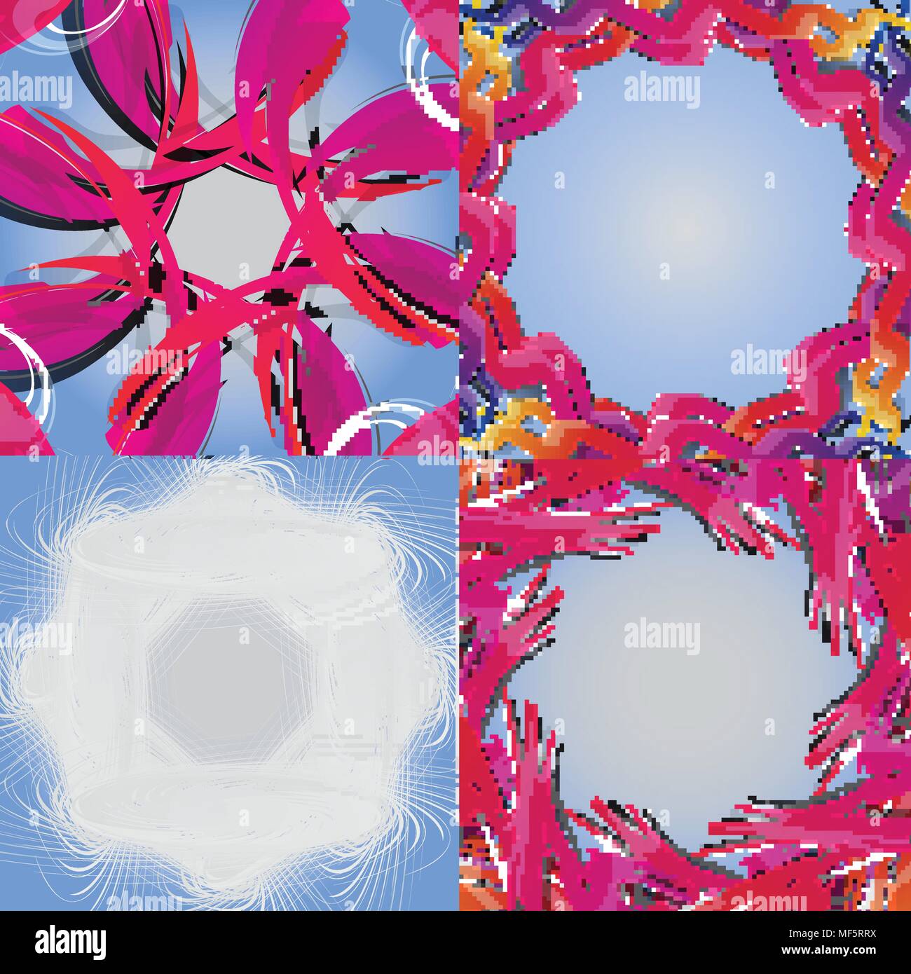 Set of abstract rainbow colored backgrounds with swirl. Vector ...