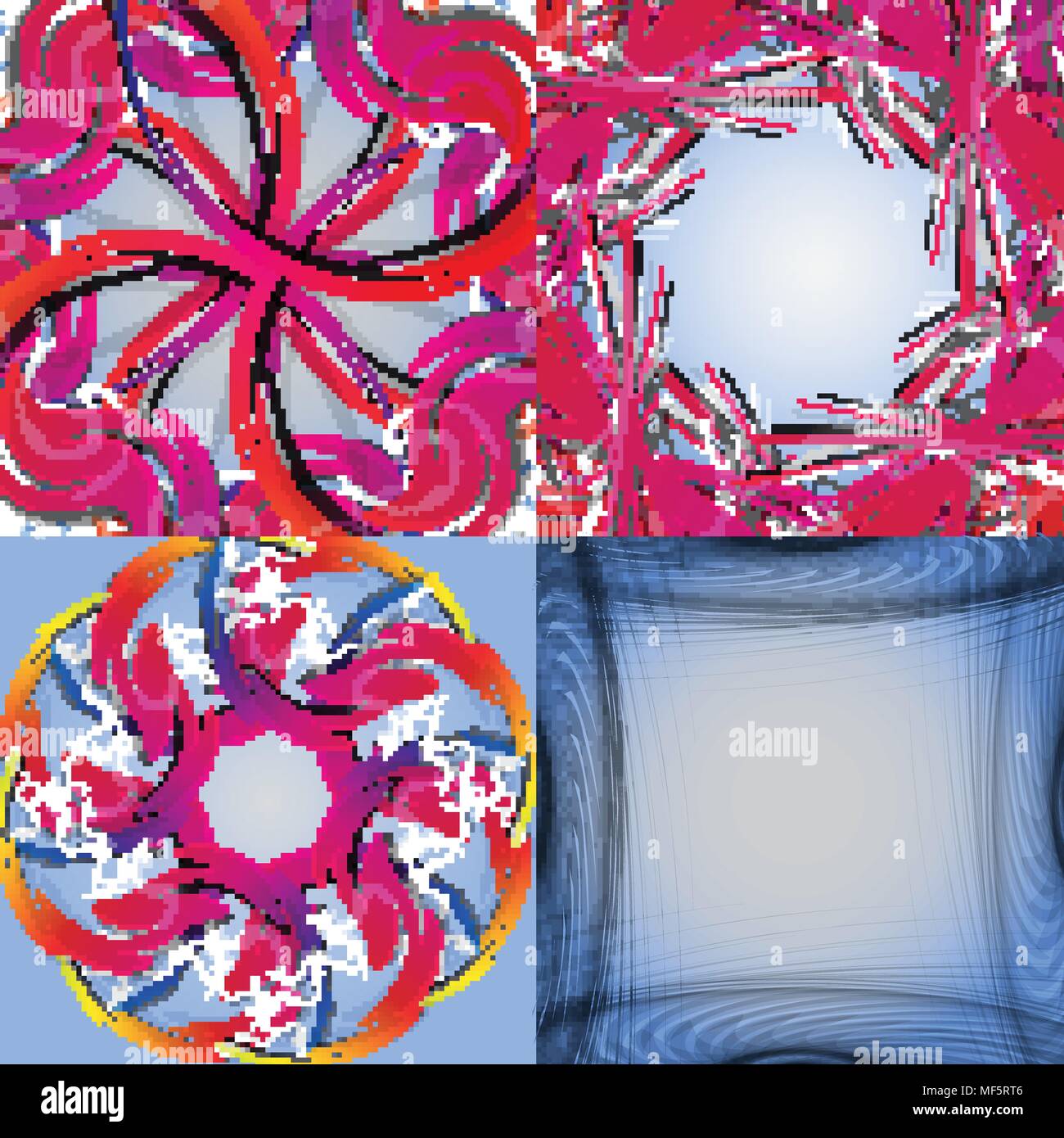 Set of abstract rainbow colored backgrounds with swirl. Vector ...