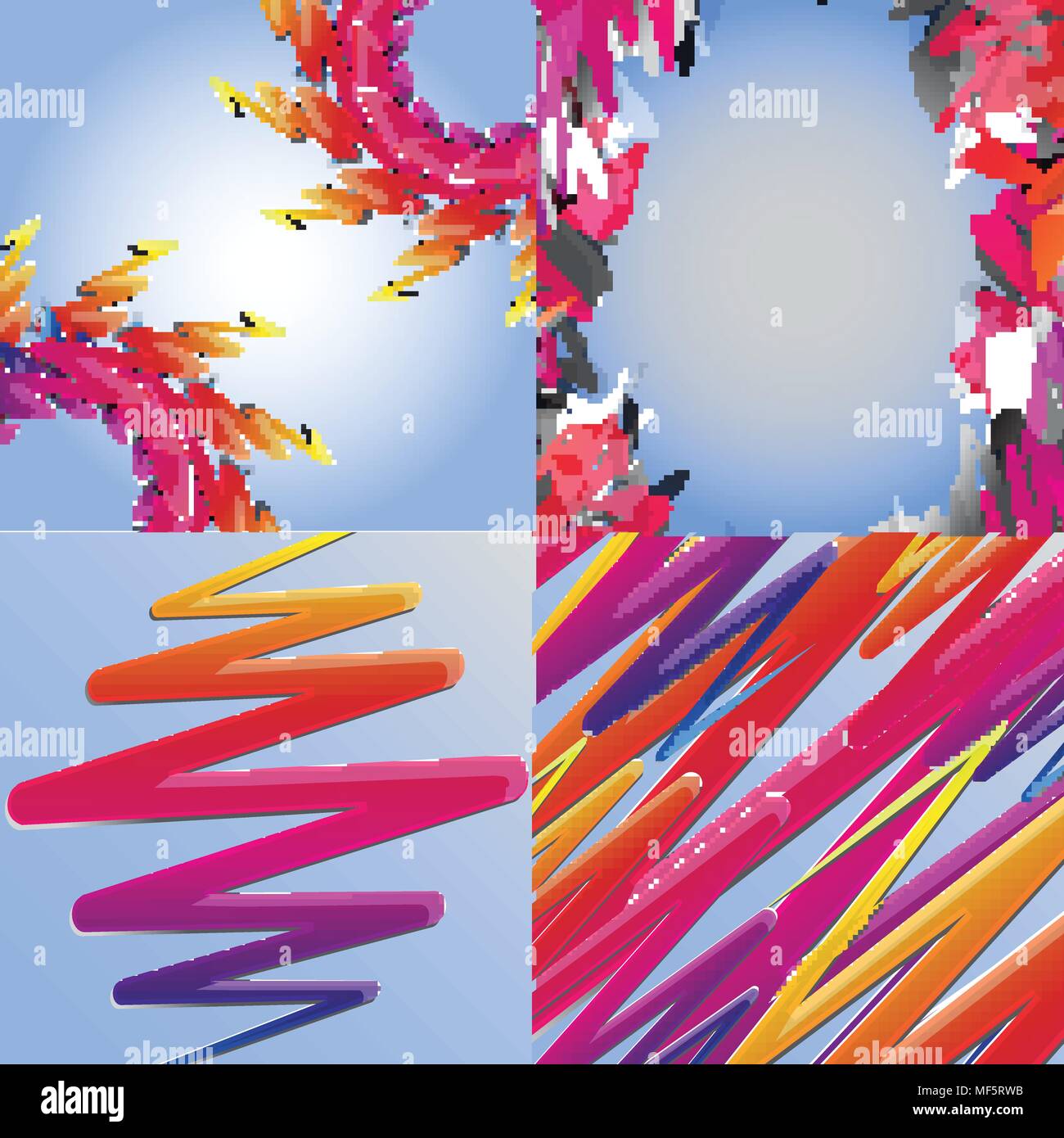 Set of abstract rainbow colored backgrounds with swirl. Vector ...