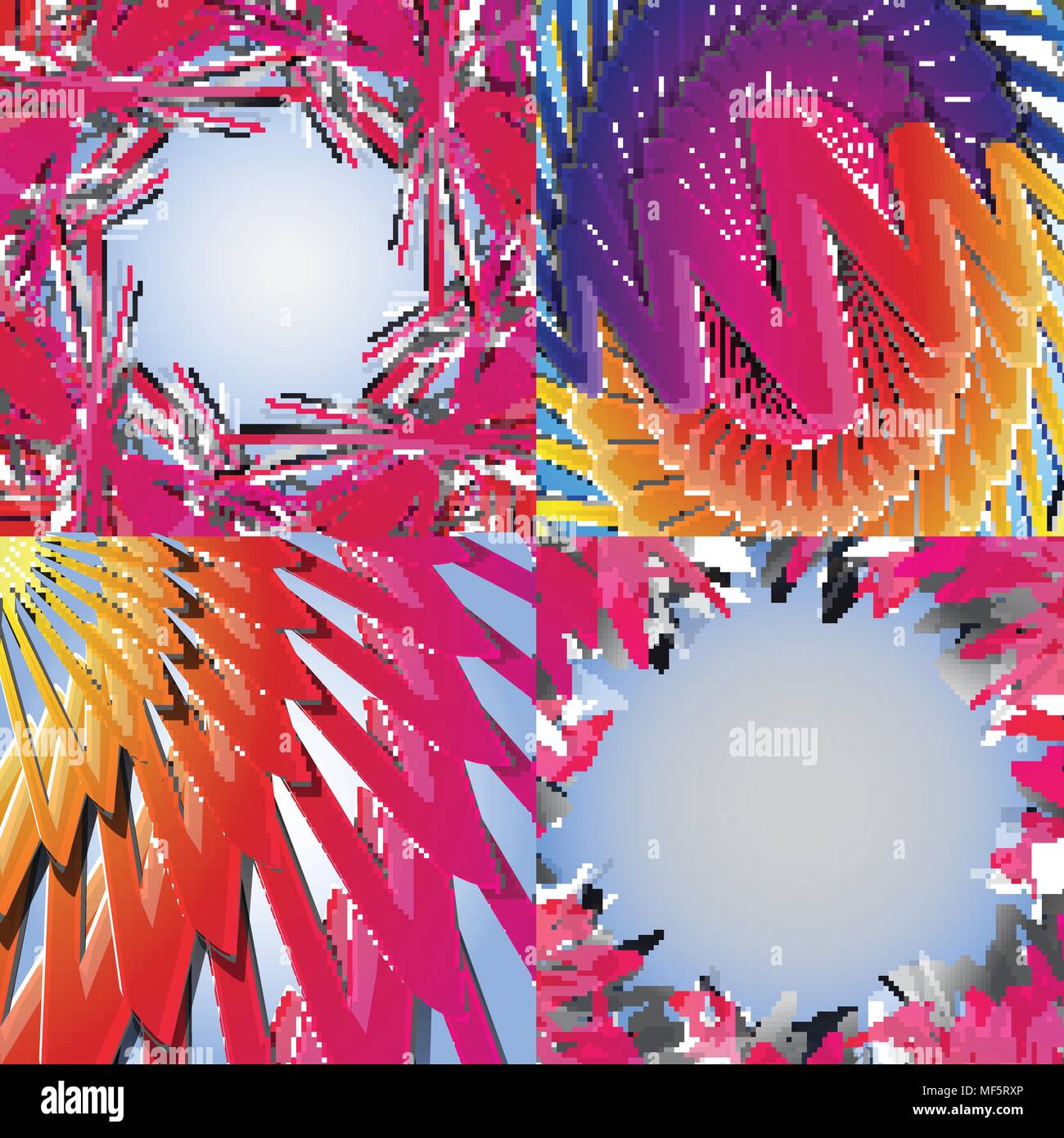 Set of abstract rainbow colored backgrounds with swirl. Vector ...