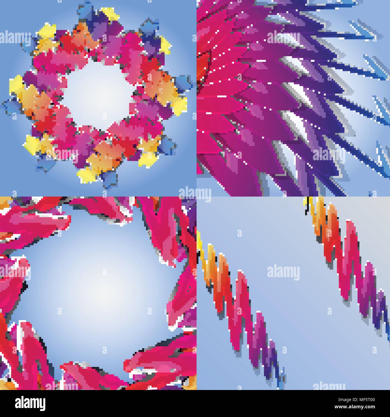 Set of abstract rainbow colored backgrounds with swirl. Vector ...