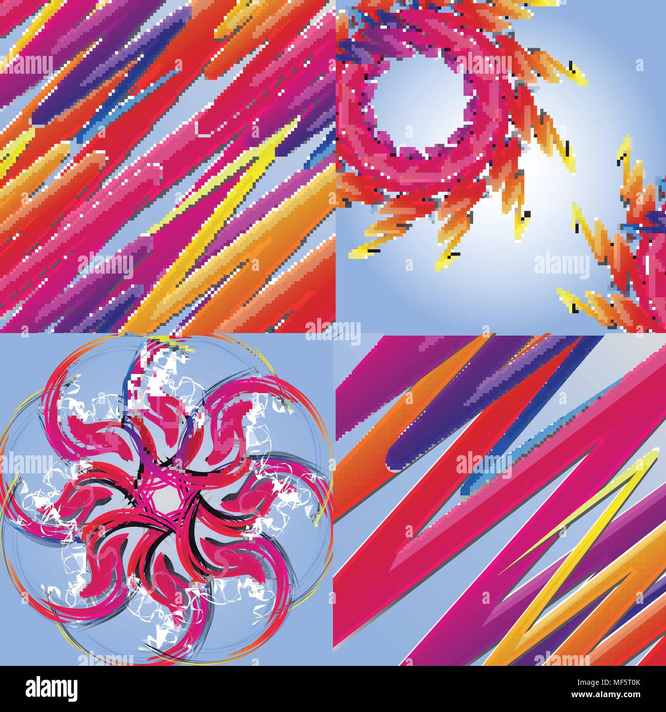 Set of abstract rainbow colored backgrounds with swirl. Vector ...