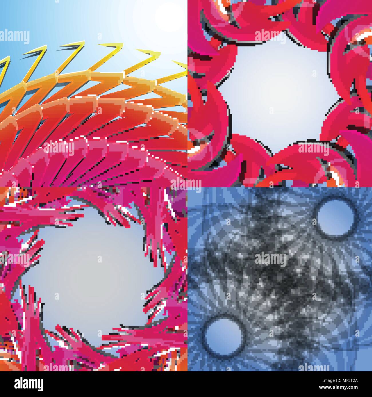 Set of abstract rainbow colored backgrounds with swirl. Vector ...
