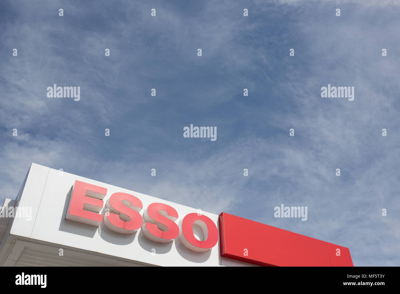 Esso petrol station canopy Stock Photo