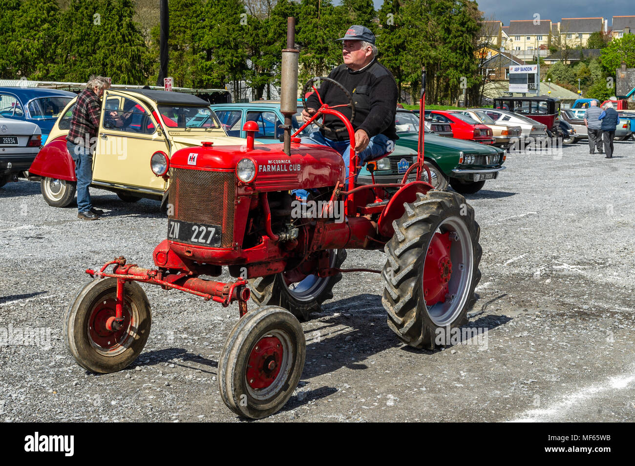 Vintage 1952 McCormick Tractor being driven at a vintage car show in Bandon, County Cork, Ireland. Stock Photo