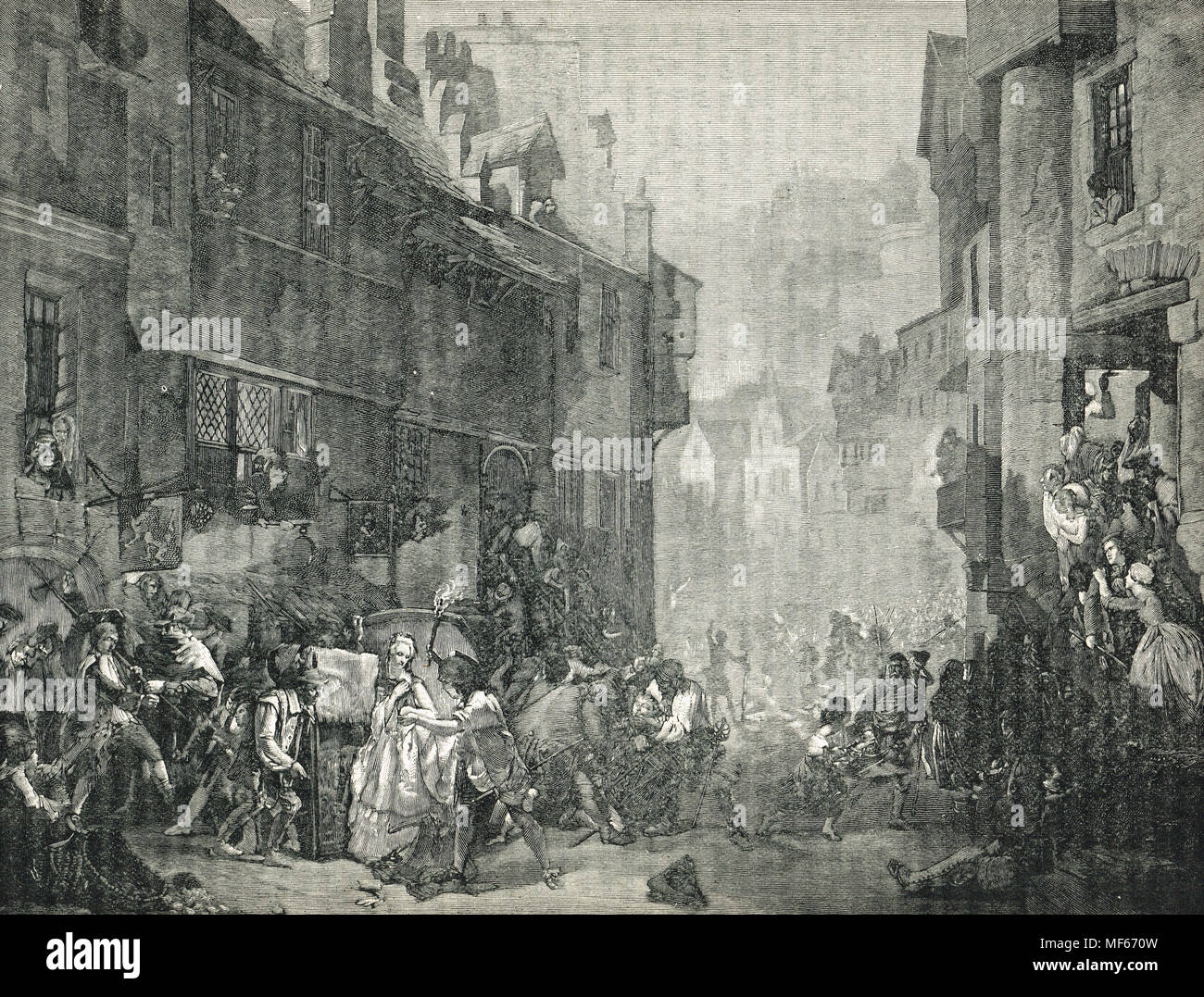 The Porteous mob, Edinburgh, Scotland, April 1736 Stock Photo