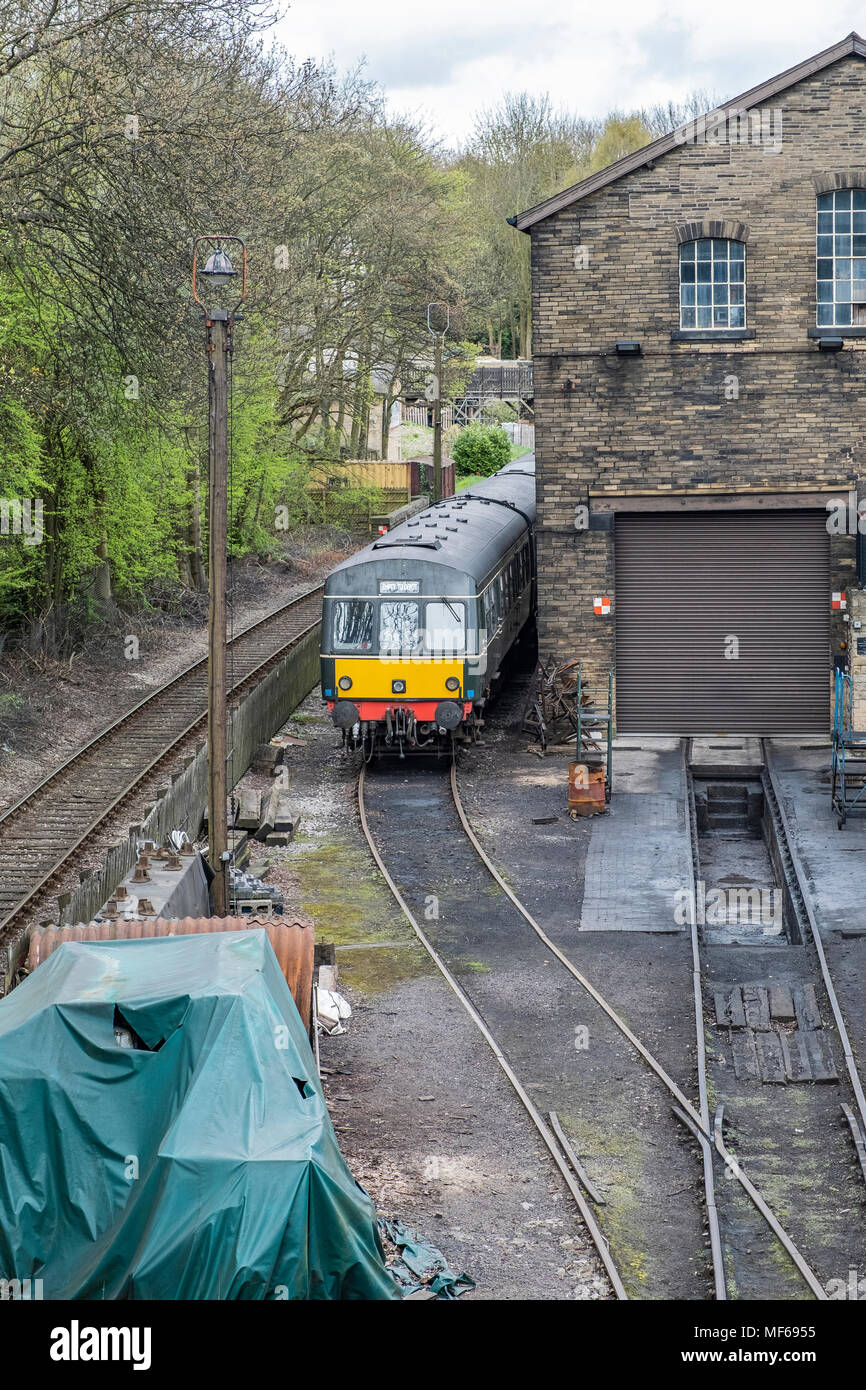 Steam and Diesel trains stabled at Haworth Train Station on the ...