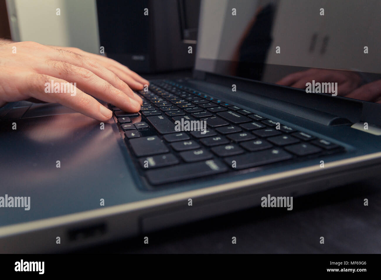 Man typing on keyboard letters hi-res stock photography and images - Alamy