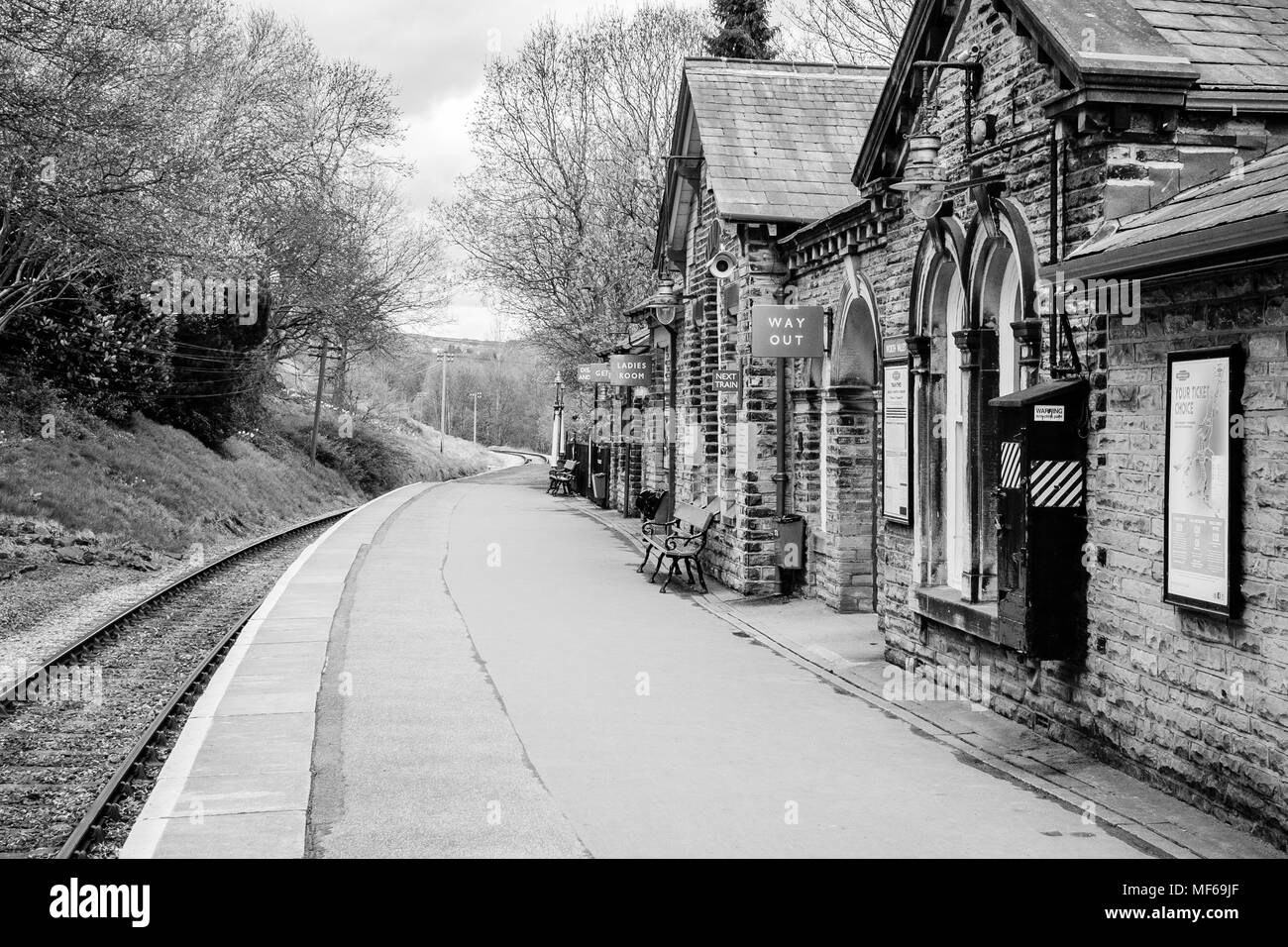 Haworth Train Station on the Keighley Worth Valley Railway line Stock