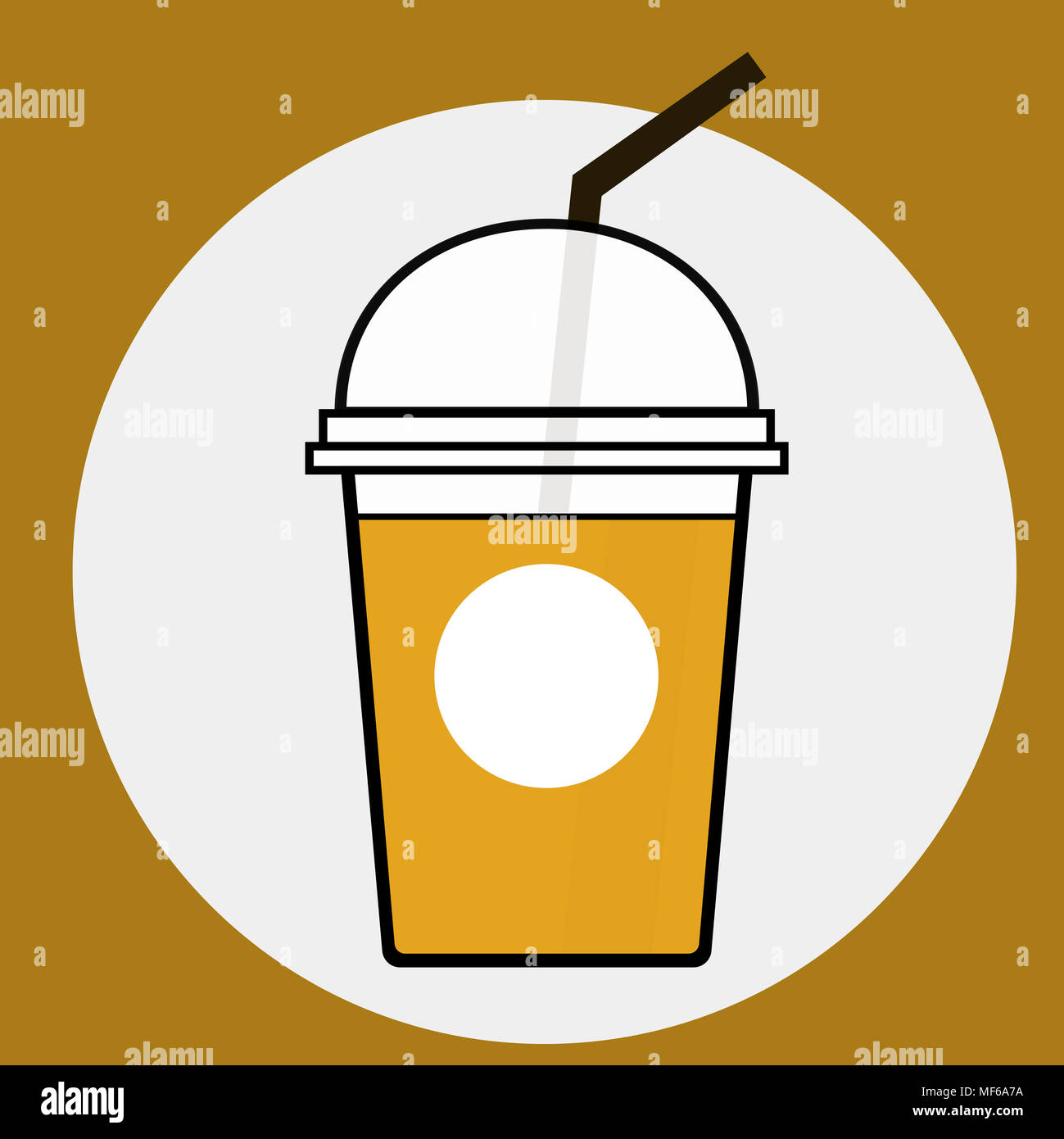 Iced latte or iced coffee in takeaway cup with straw Stock Vector by  ©mimino 127035216