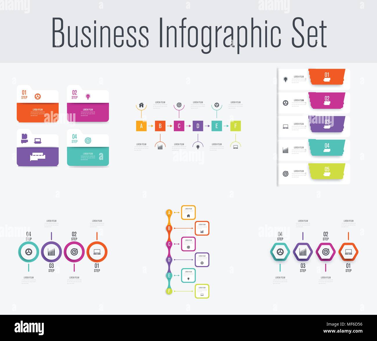 Set with infographics Stock Vector