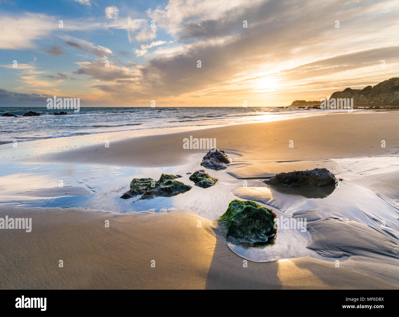 Deserted beach, Steephill Cove , Isle of Wight Stock Photo