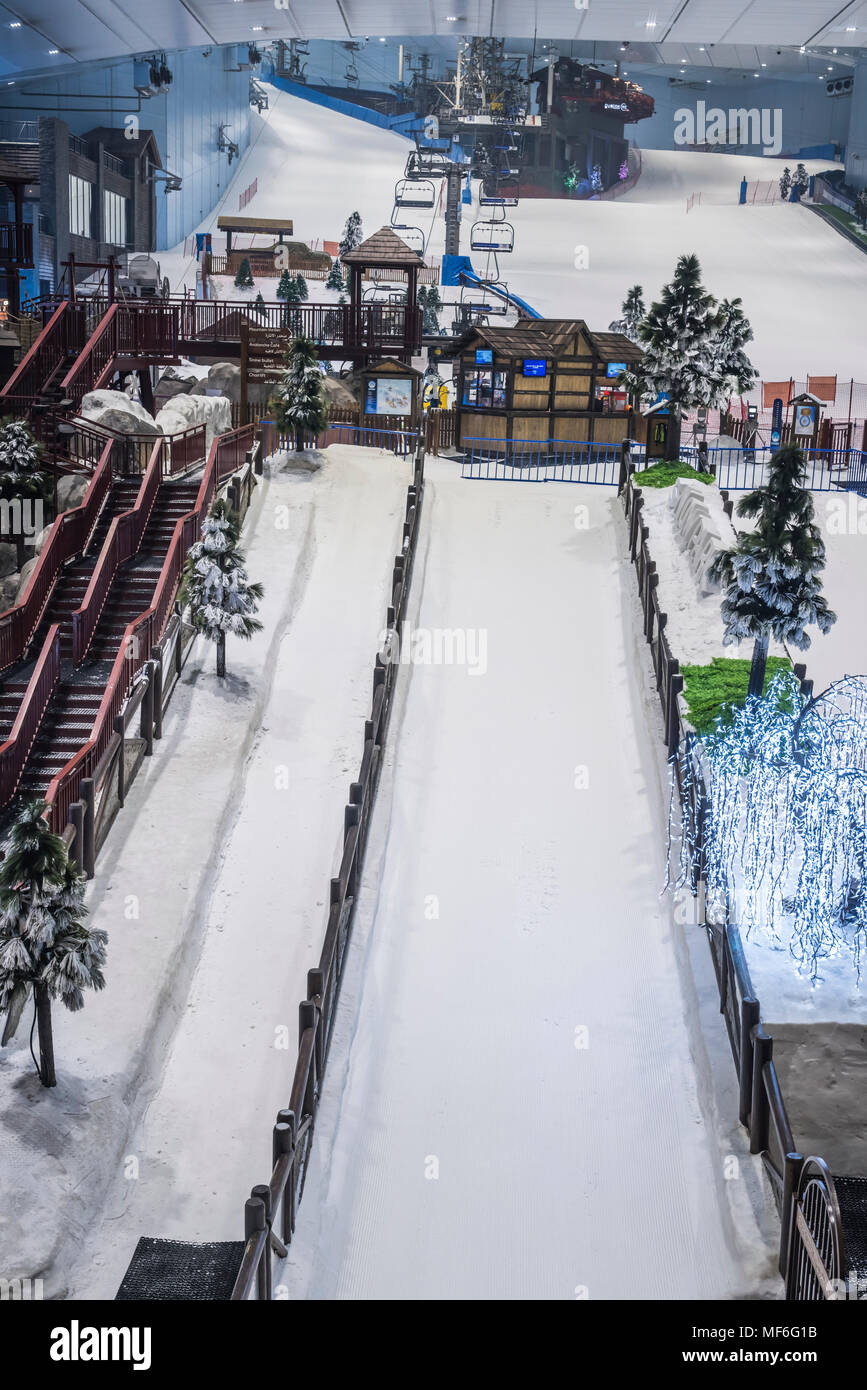 The Ski Dubai indoor ski facilities in the Mall of the Emirates, Dubai