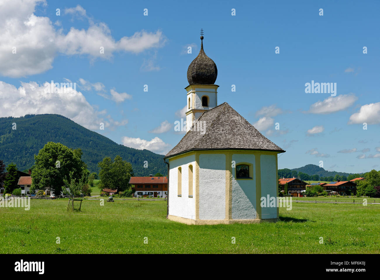 Leonhard chapel, Hundham, Leitzachtal, Upper Bavaria, Bavaria, Germany Stock Photo