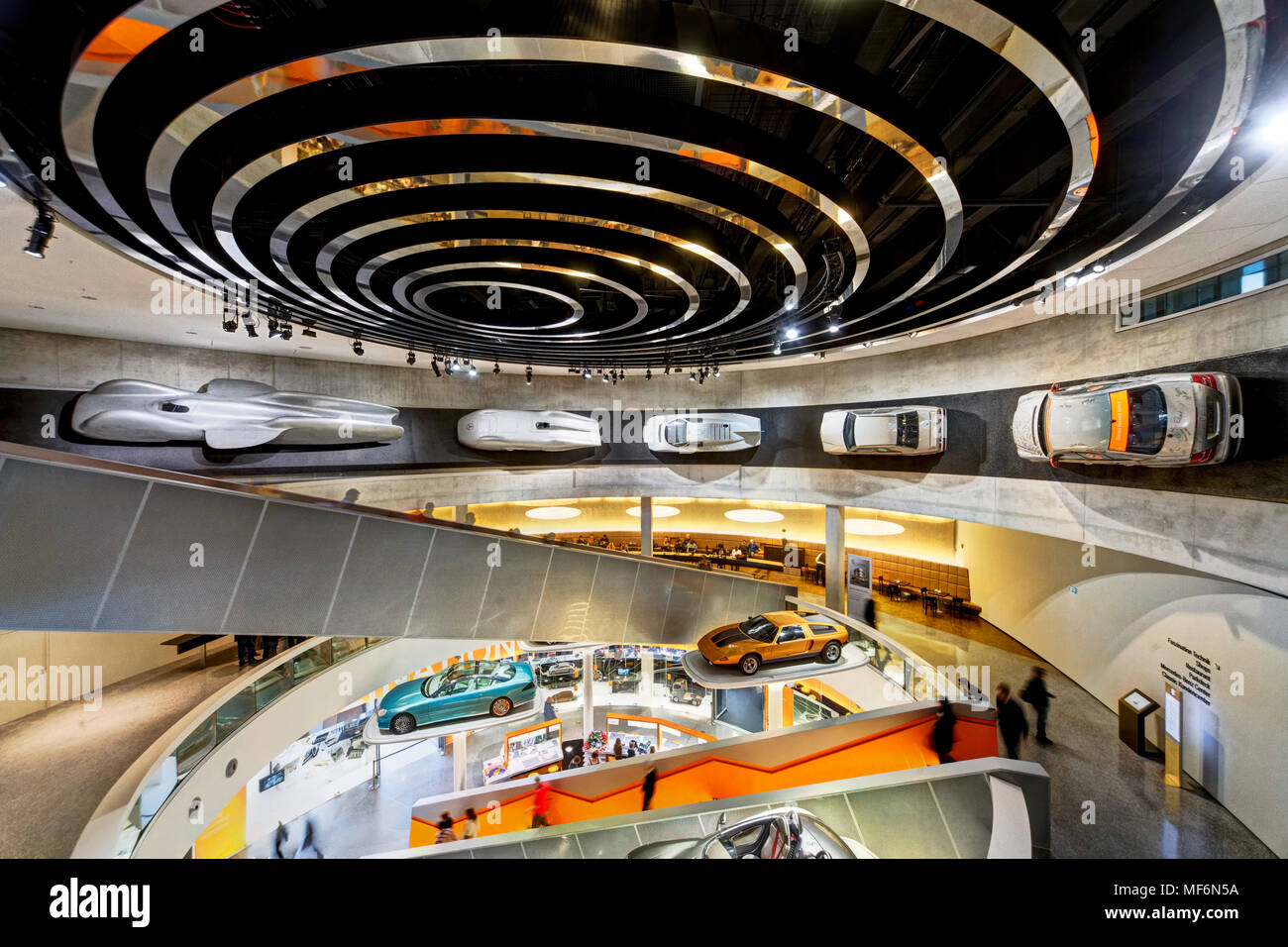 Mercedes Museum, automotive history, Interior, Stuttgart, Baden-Württemberg, Germany Stock Photo