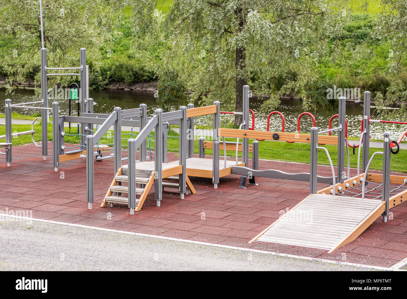 Outdoor gym for elderly people Stock Photo Alamy