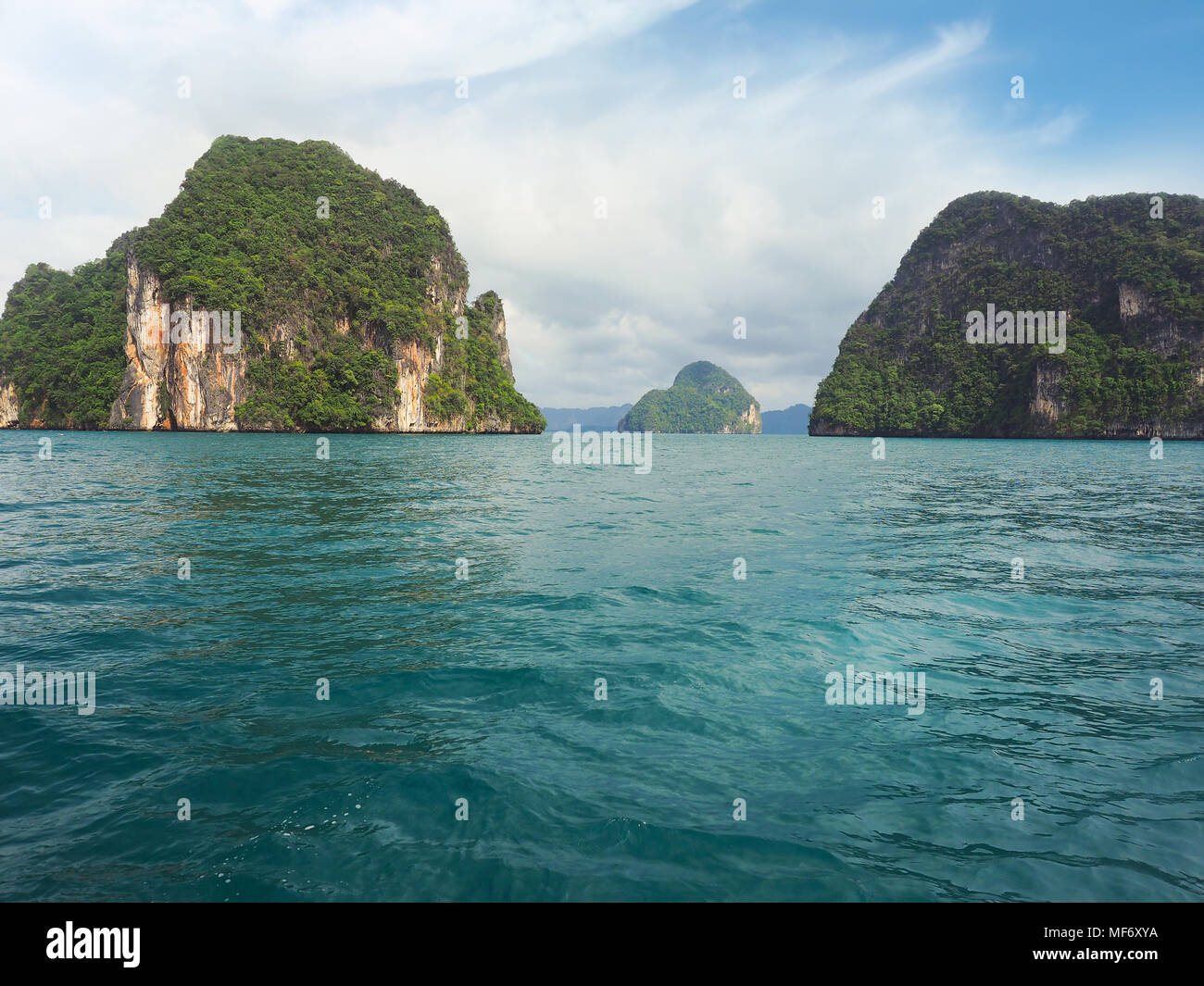 Seaview of Hong islands group, Phang Nga National Park, Krabi, landscape orientation Stock Photo