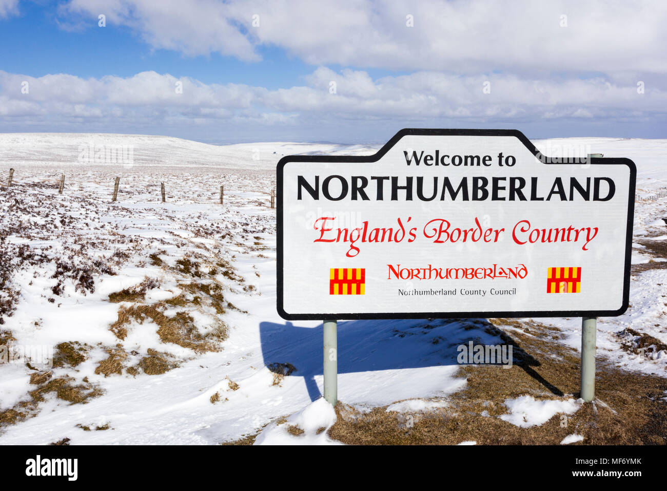 The Pennines in winter - A snowy landscape on the border between Cumbria and Northumberland near Nenthead UK Stock Photo