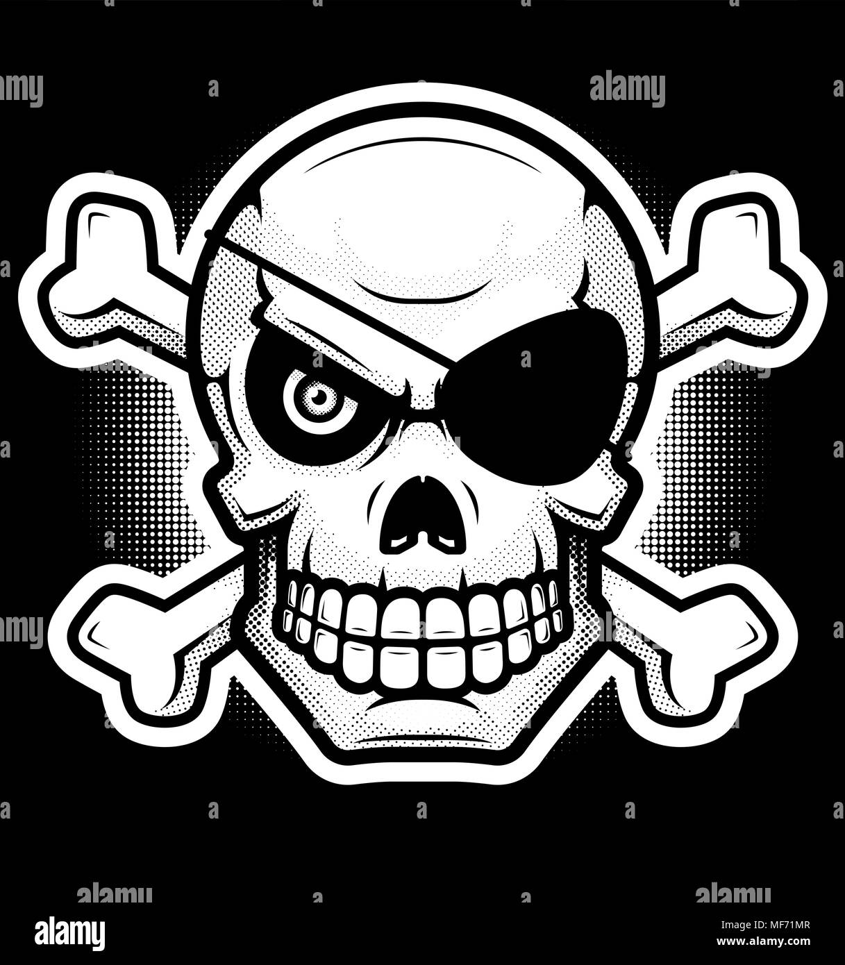 An illustration of a skull and crossbones on a background Stock Vector ...