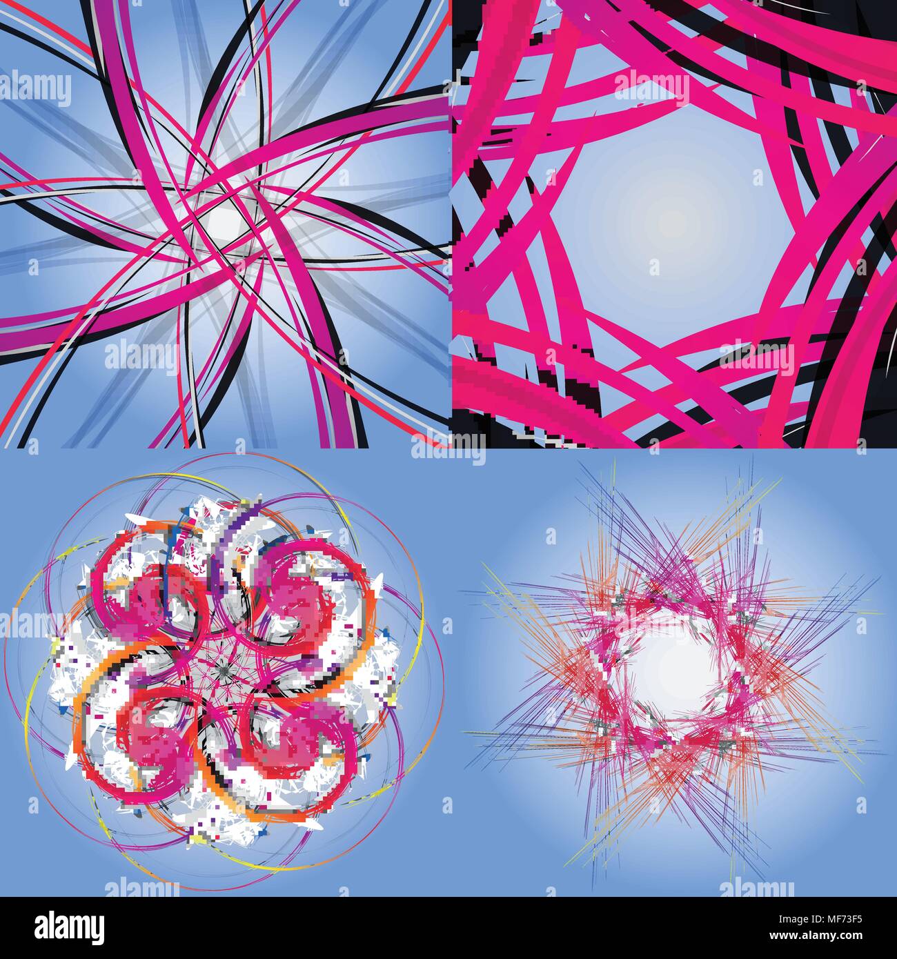 Set of abstract rainbow colored backgrounds with swirl. Vector ...