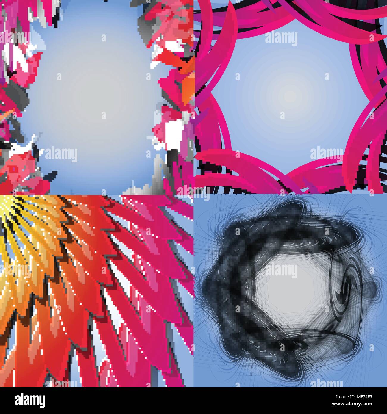 Set of abstract rainbow colored backgrounds with swirl. Vector ...