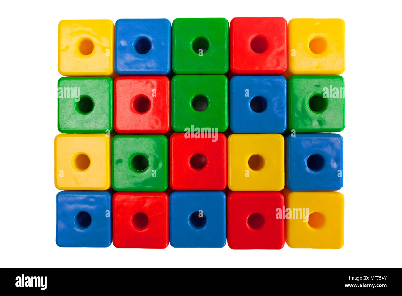 colored plastic cubes