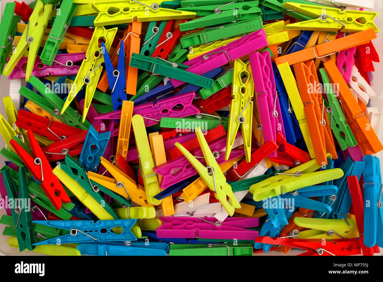 Colored plastic clothes pegs Stock Photo Alamy