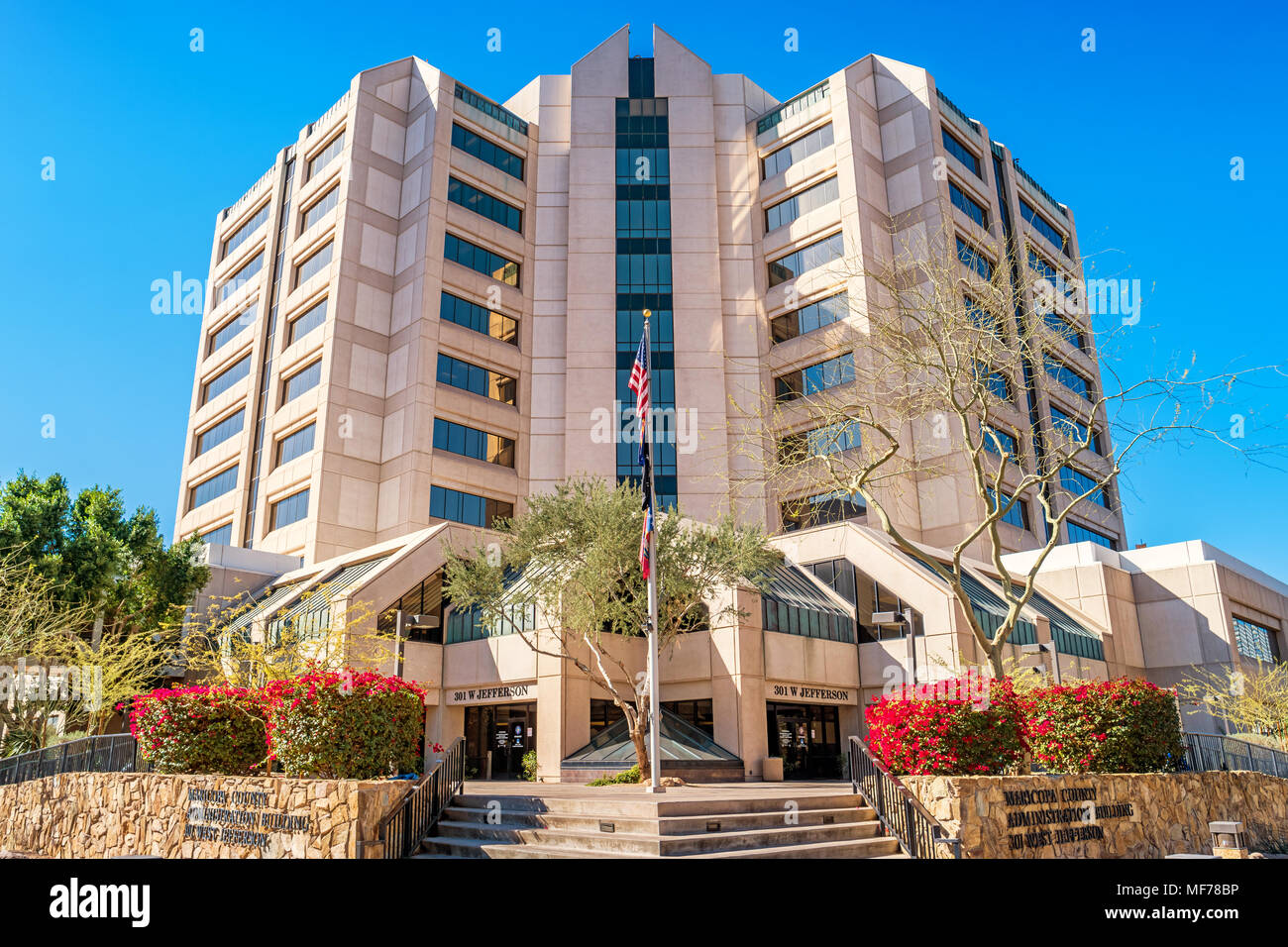 Stock photograph of the Maricopa County Administration Building in Phoenix Arizona USA on a sunny day. Stock Photo