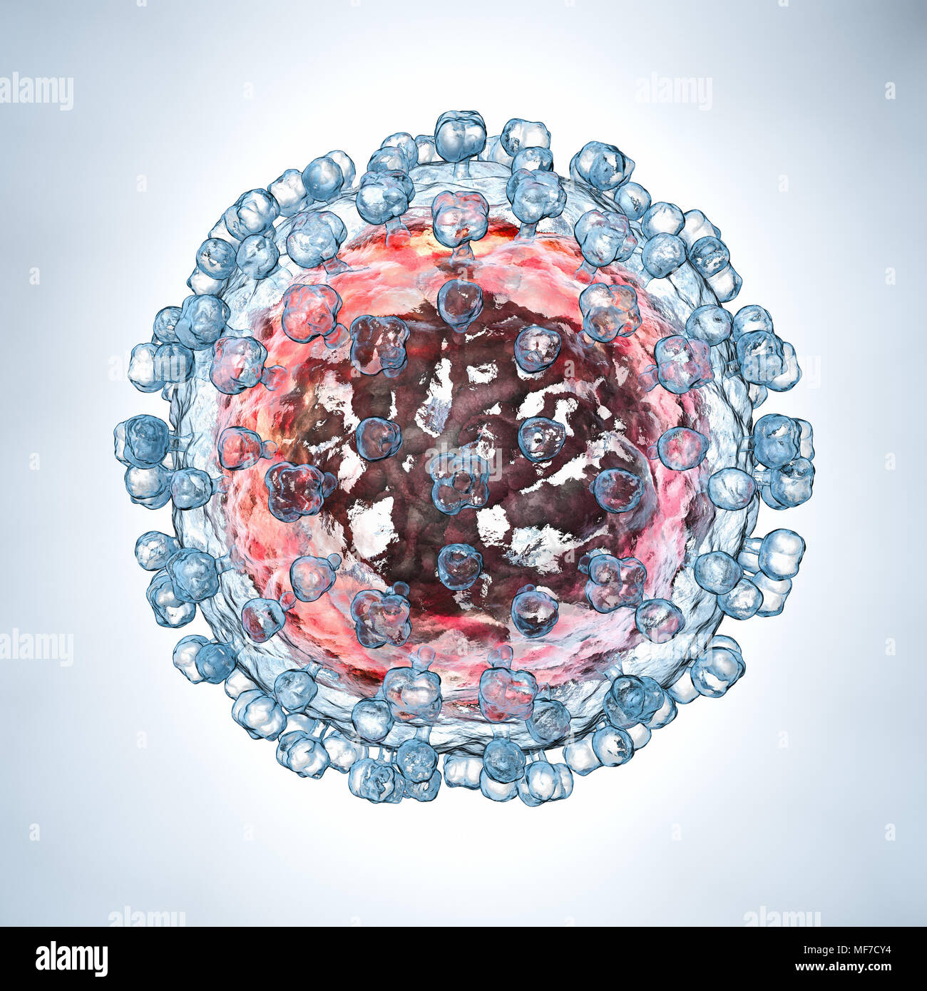 Hepatitis C virus model. 3D illustration Stock Photo